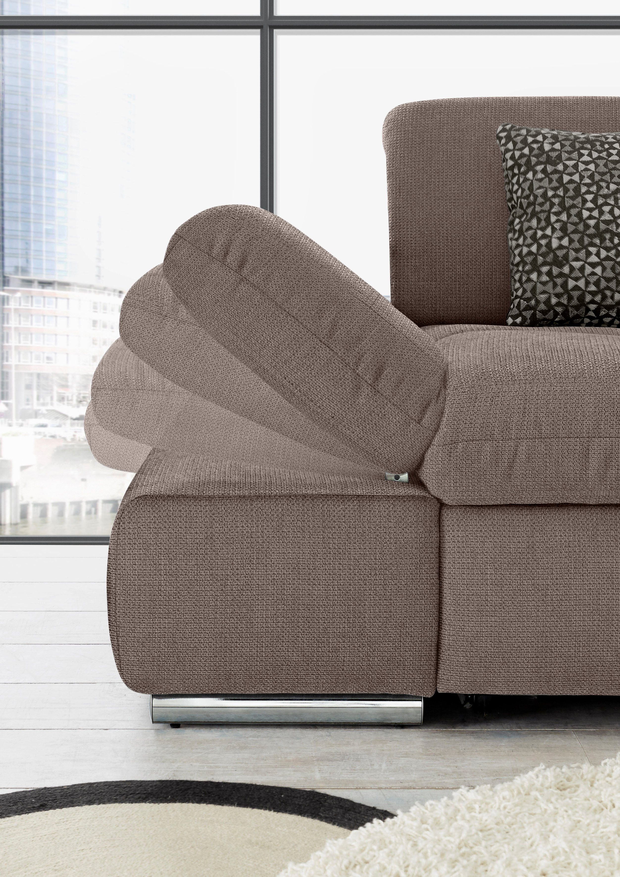 set one by Musterring Zithoek SO 4100 comfortabele pocketvering, incl. hoofdeindeverstelling