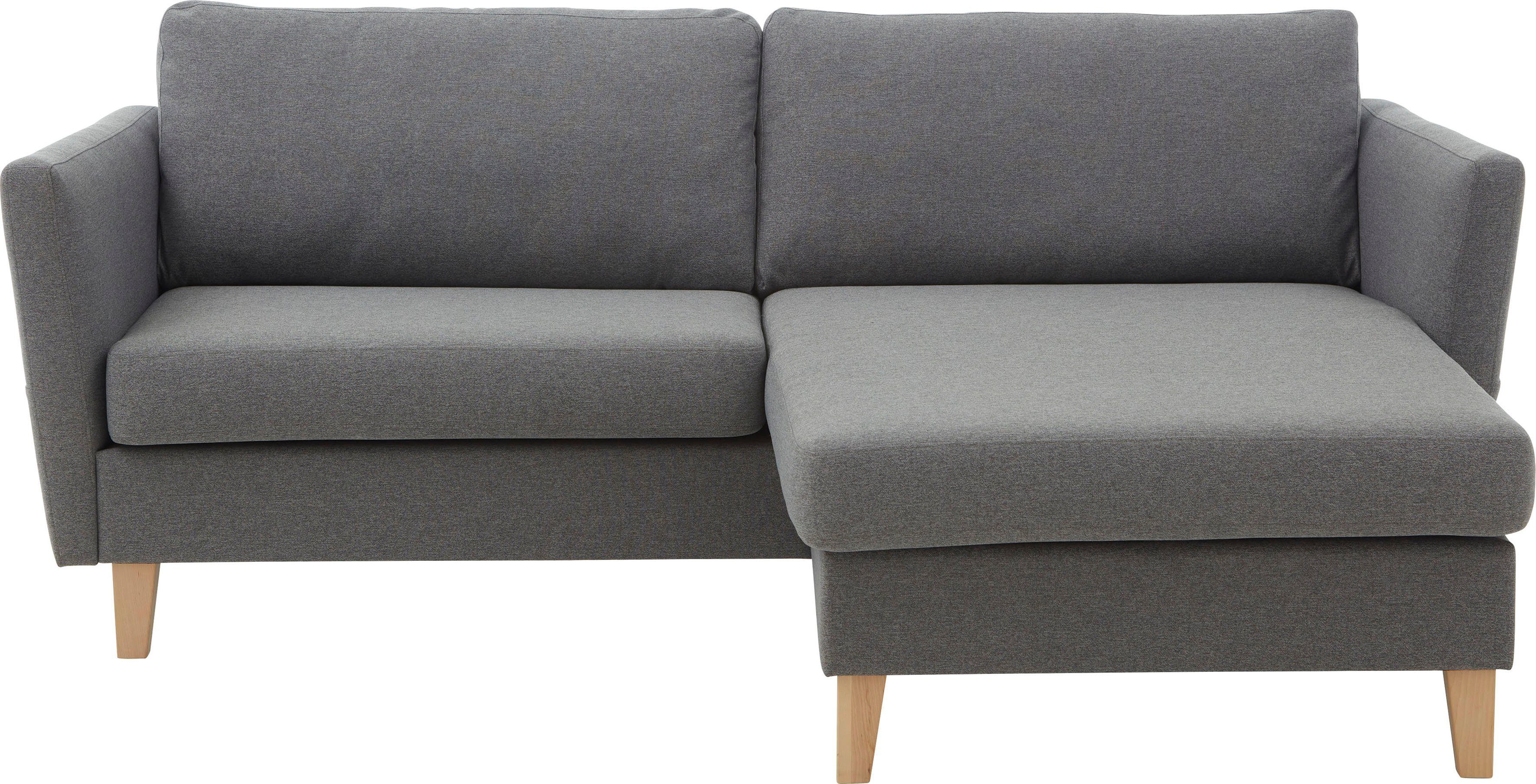 ATLANTIC home collection Hoekbank Mailo L-vorm met zakken opzij, récamier aan beide kanten te monteren, massief houten poten