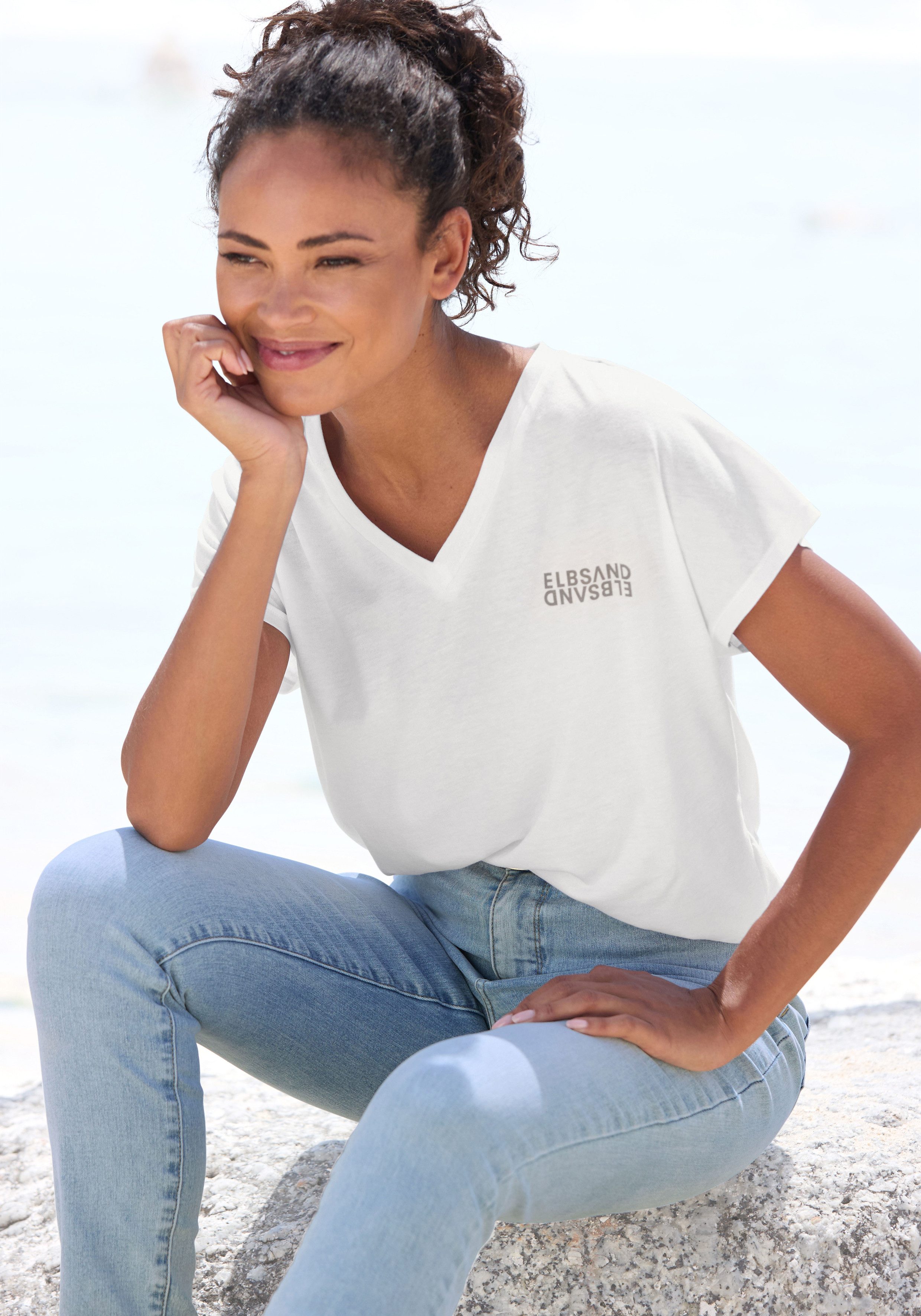 Elbsand Shirt met V-hals