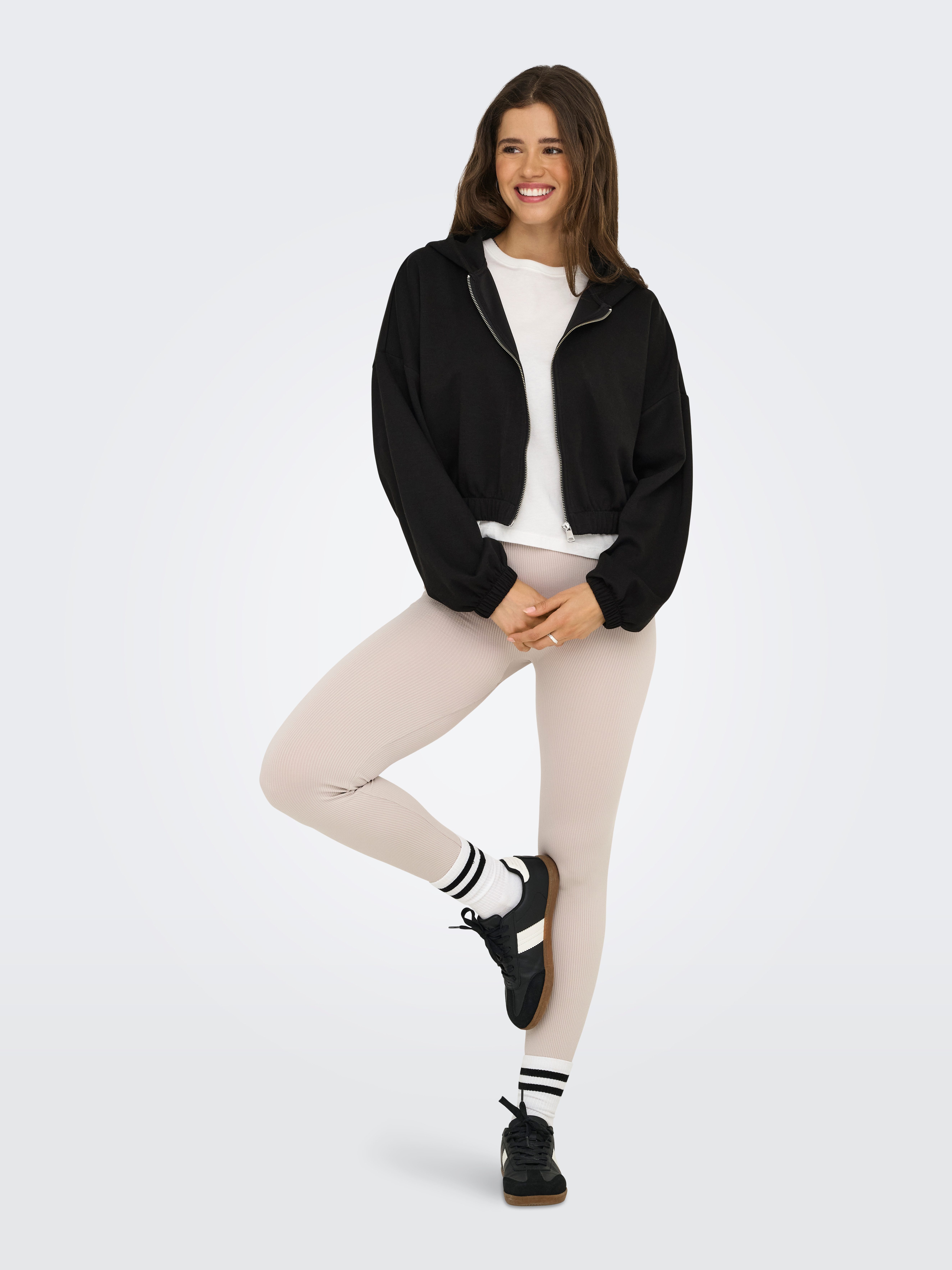 Only Hoodie ONLSCARLETT LS ELASTIC ZIP HOOD SWT NOOS