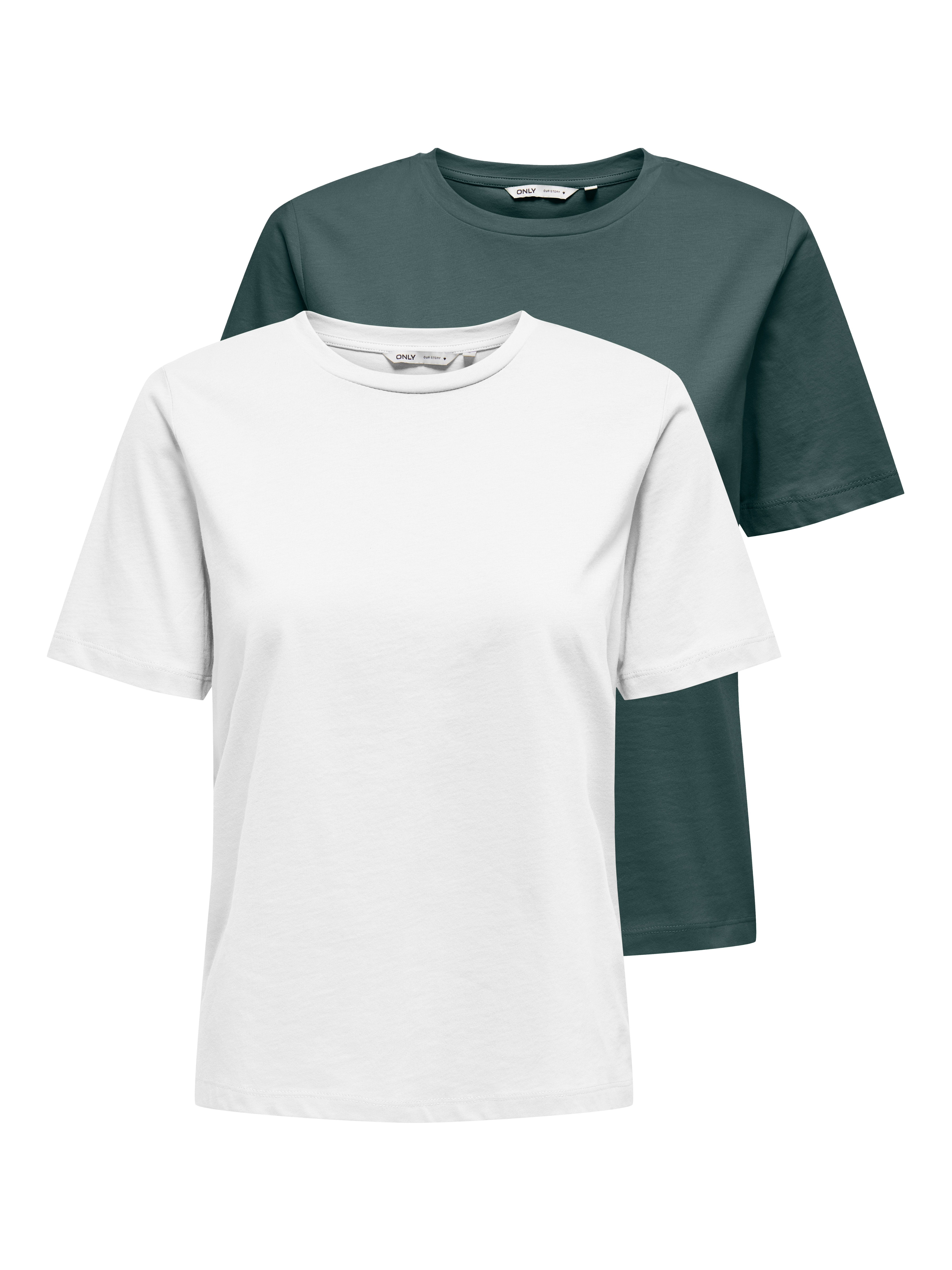 Only Shirt met korte mouwen ONLONLY S/S TEE NOOS 2 PACK (set, 2-delig)