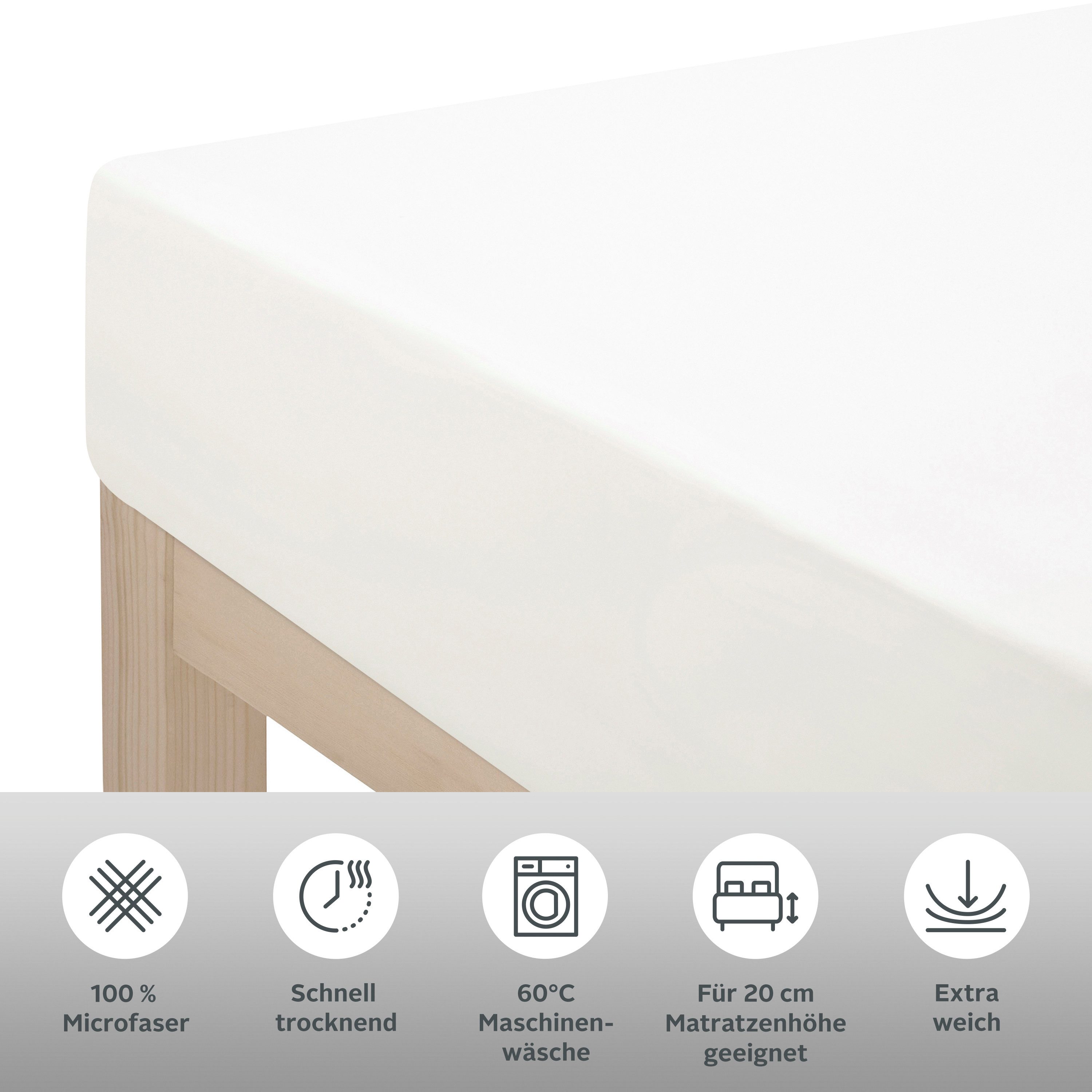 my home Laken Desner Microfiber, voor matrassen tot 20 cm hoogte, 100% polyester, beddengoed