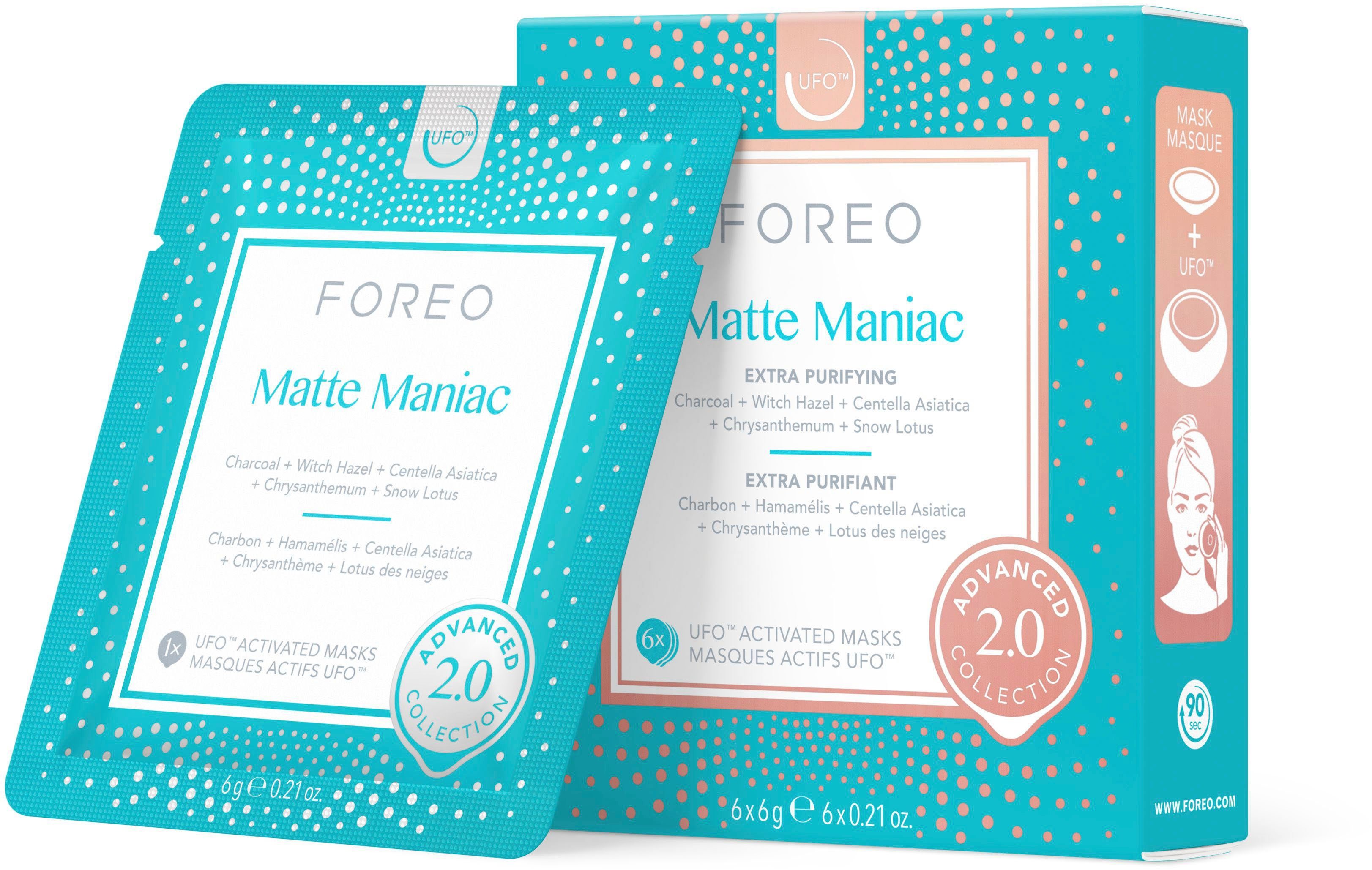 FOREO Gezichtsmasker UFO™ Mask Matte Maniac 2.0 compatibel met ufo™ & ufo™ mini (set, 6-delig)