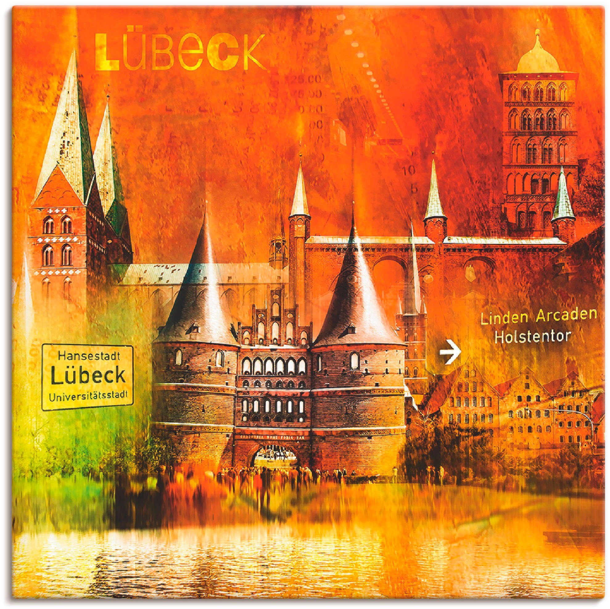 Artland Artprint Lübeck Hanzestad collage 04 in vele afmetingen & productsoorten -artprint op linnen, poster, muursticker / wandfolie ook geschikt voor de badkamer (1 stuk)