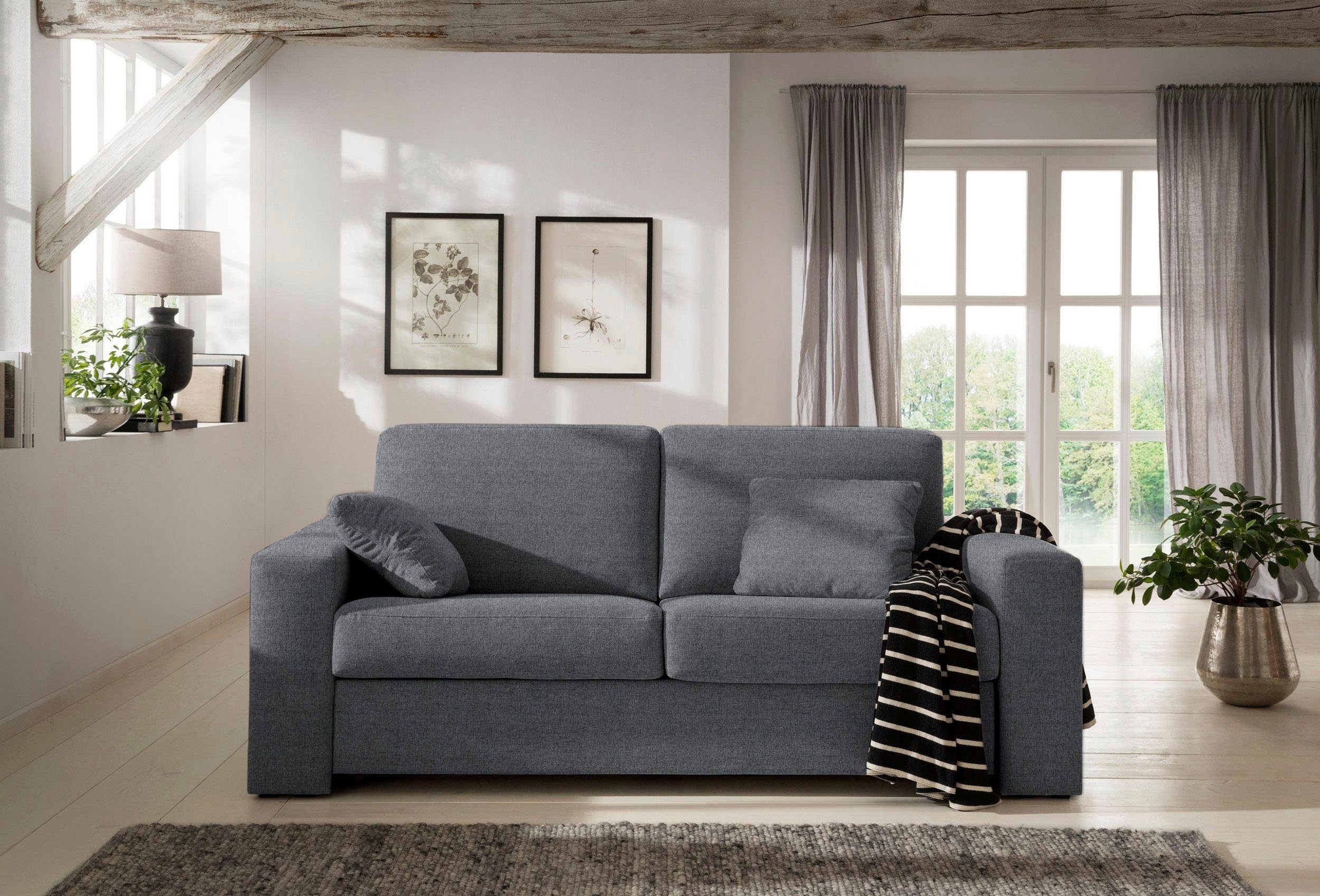 Home affaire Slaapbank Roma matras hoogte 14 cm Bedfunctie, met vering, lattenbodem, matras