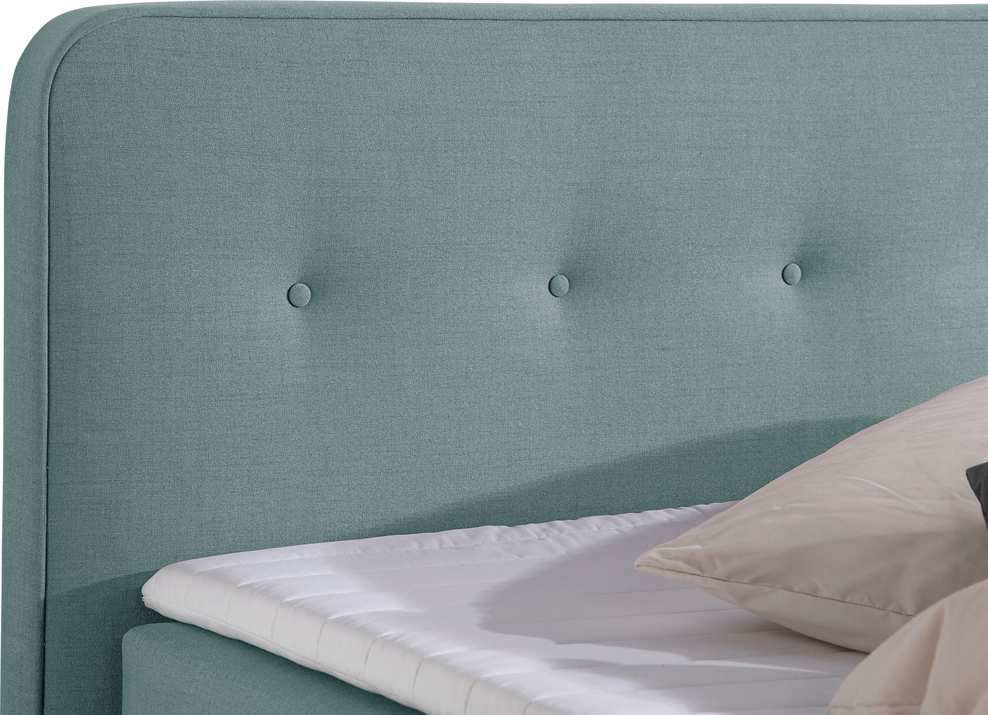 Home affaire Boxspring Fargo inclusief topper, in 3 soorten matrassen, in fluweel of structuurstof