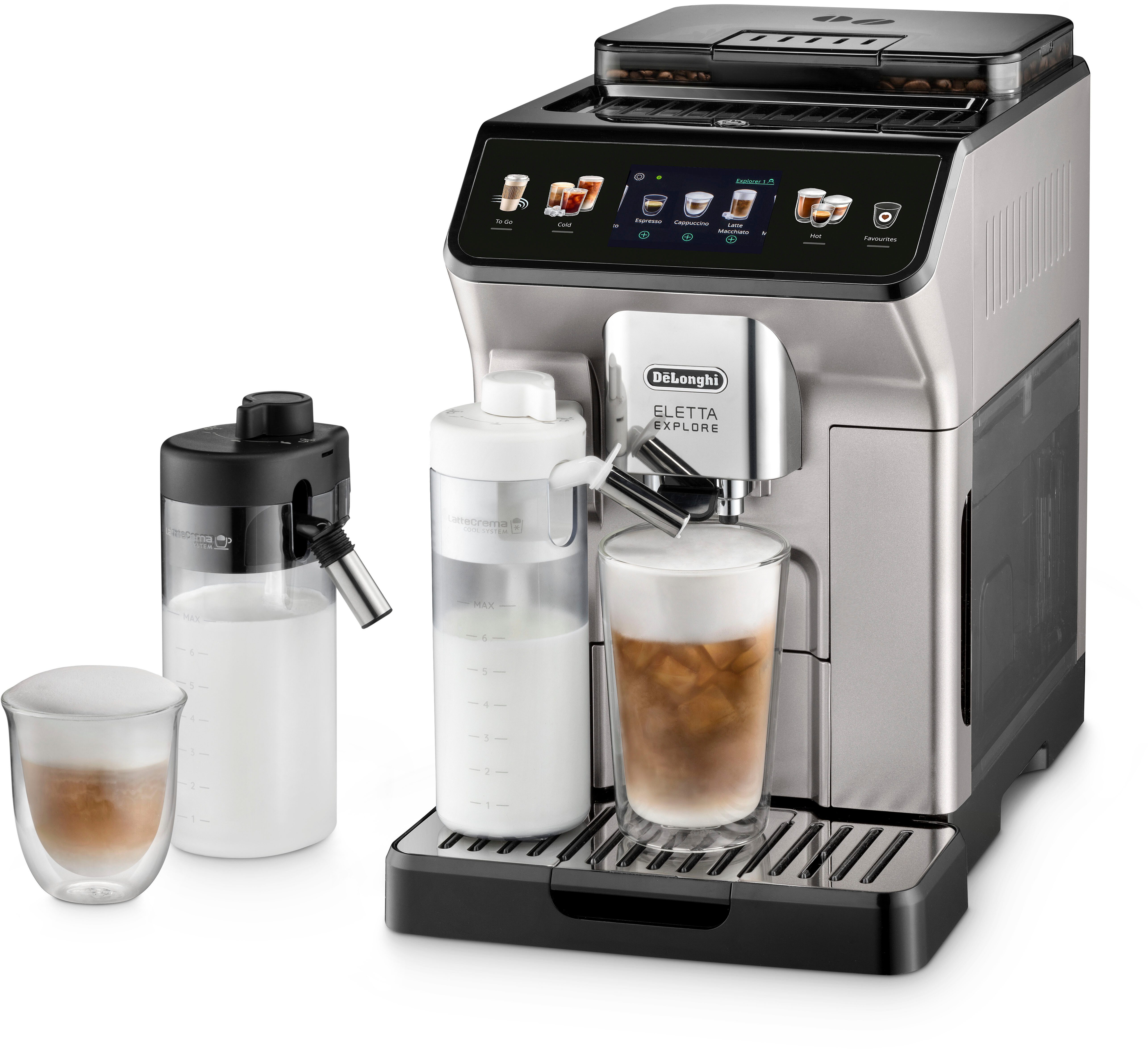 De'Longhi Volautomatisch koffiezetapparaat Eletta Explore ECAM450.55.S - 40 Rezepte, heißer & kalter Milchschaum