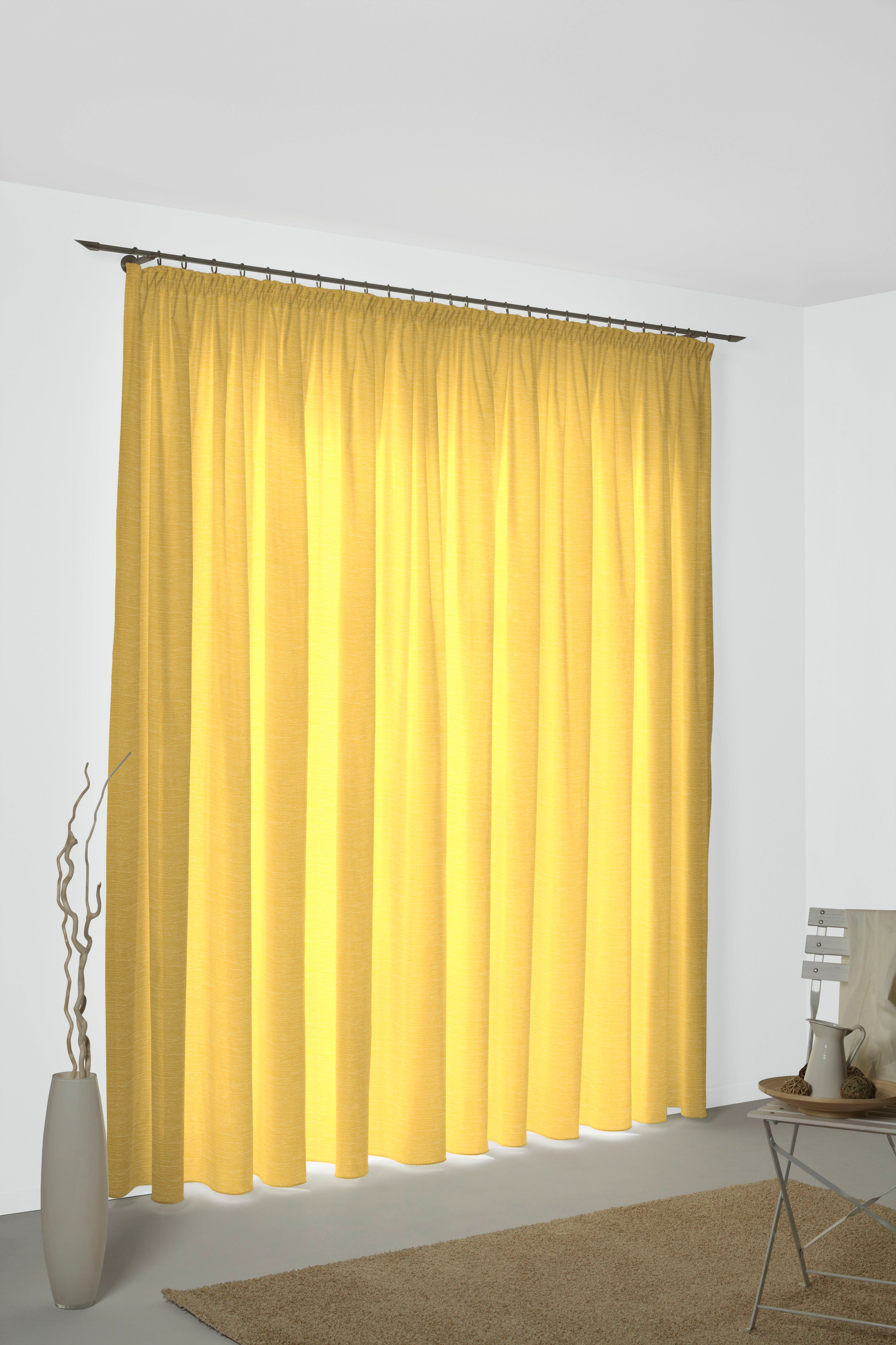 Wirth Gordijn Bachfeld (1 stuk) kant & klaar gordijnen maat 132 cm x 255 cm geel