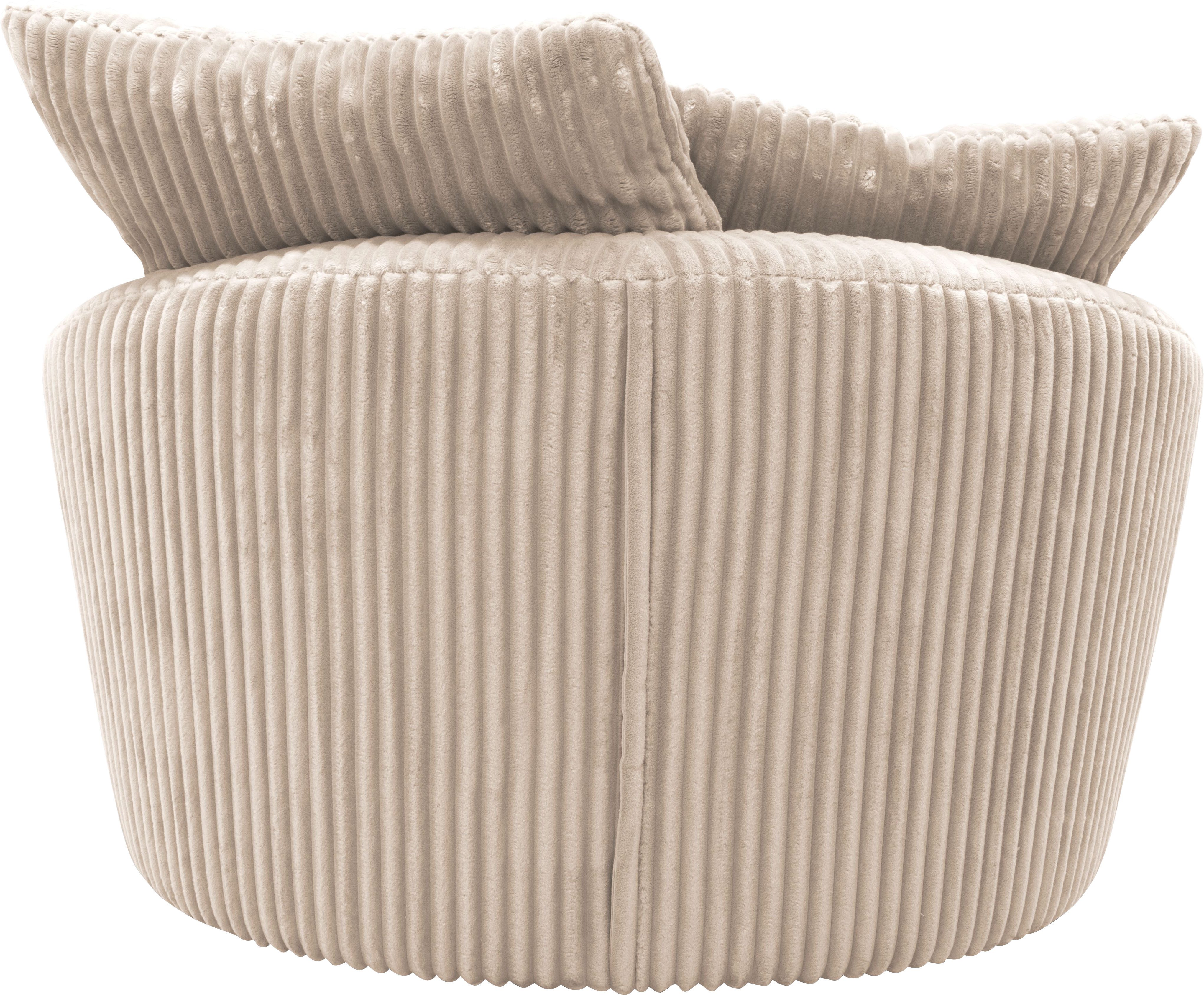 INOSIGN Draaibare fauteuil AMECA, relaxstoel met draaifunctie en poef, 122 x 126 x 76 cm (set, 2 stuks)