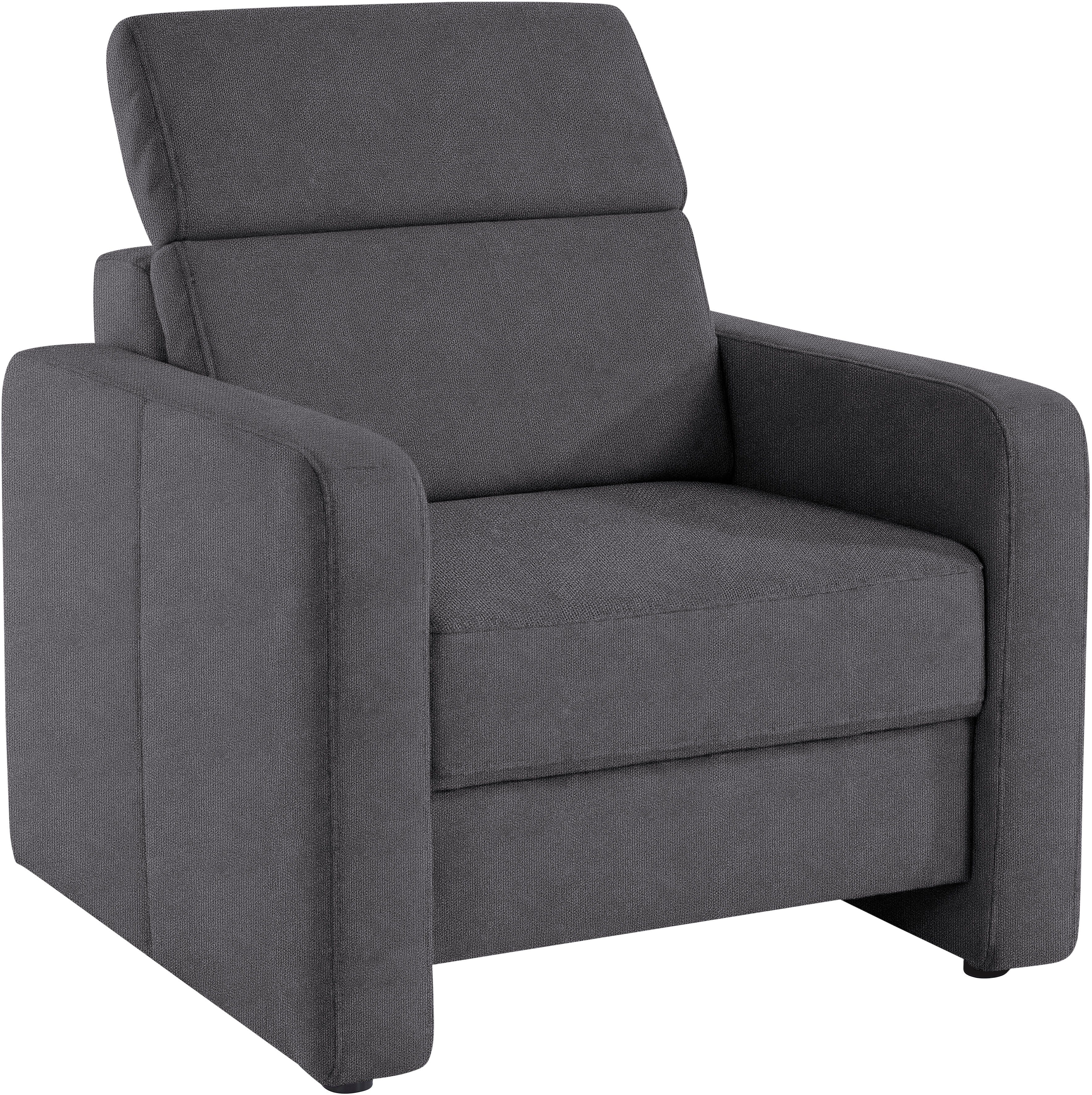 sit&more Fauteuil Bologna met binnenvering, met verstelbare hoofdsteun