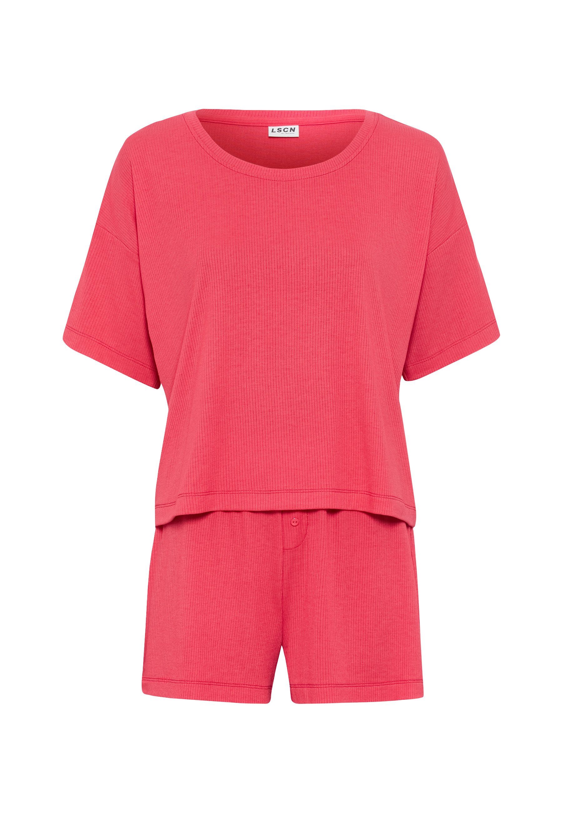 LSCN by LASCANA Shortama met kleine sierknoopsluiting (2-delig)