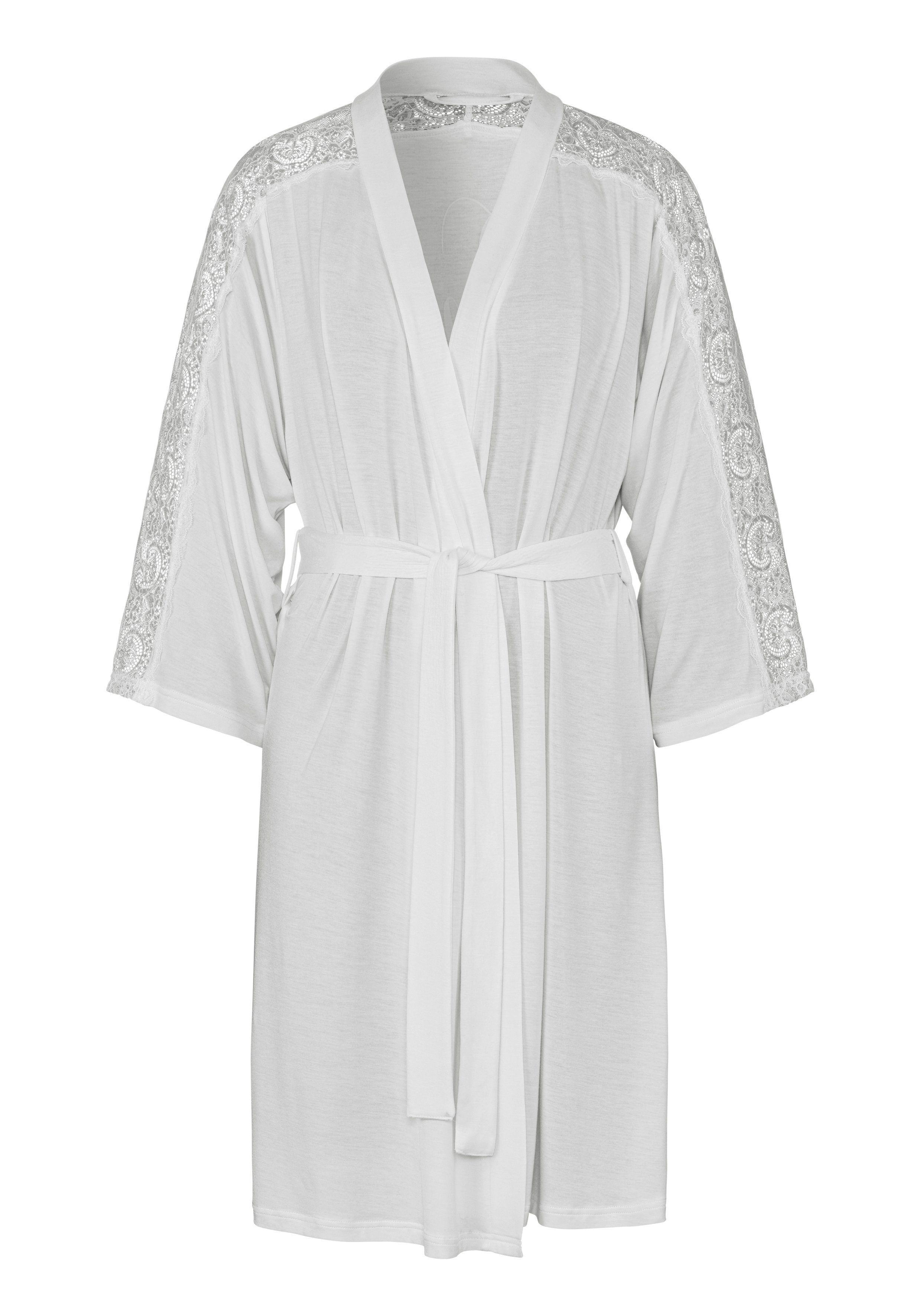 Lascana Kimono met kantinzet aan mouw, schouder + rug