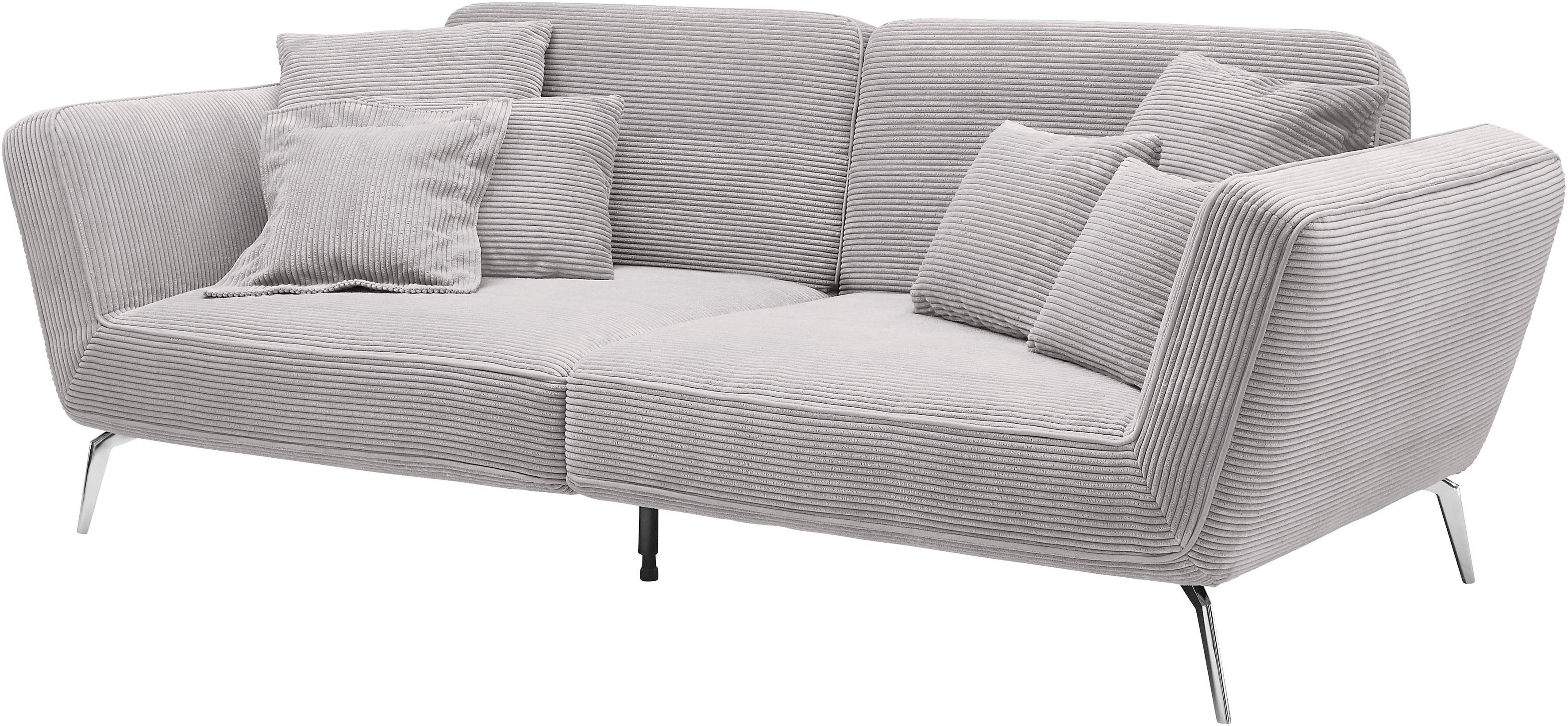 set one by Musterring Megabank SO 4500 Voeten chroomkleurig, optioneel met hoofdsteun, breedte 260cm, in cord
