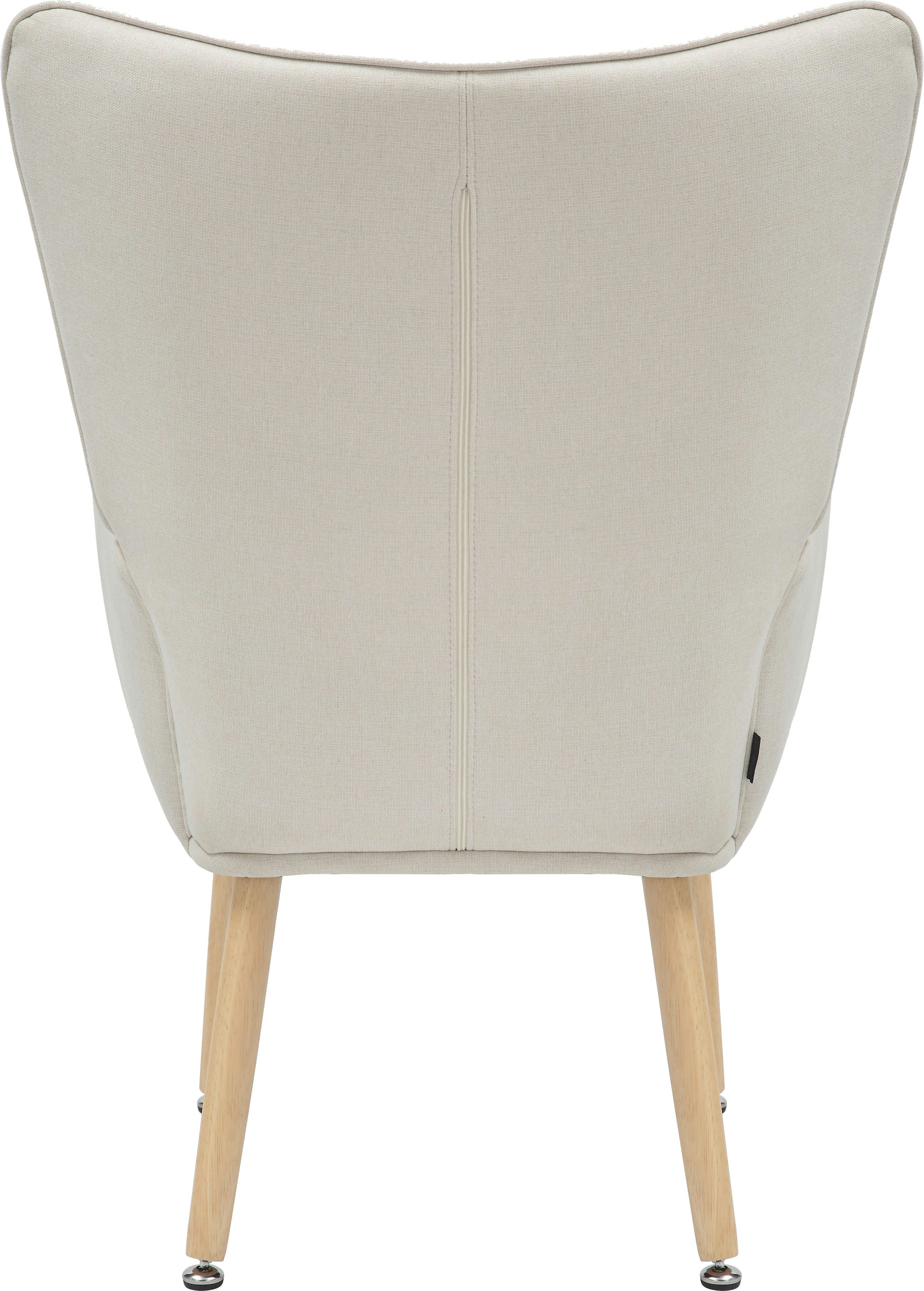 INOSIGN Relaxfauteuil KEADY, hoge rugstoel, TV-stoel Relaxstoel, oorkussenstoel met stabiele massief houten frame