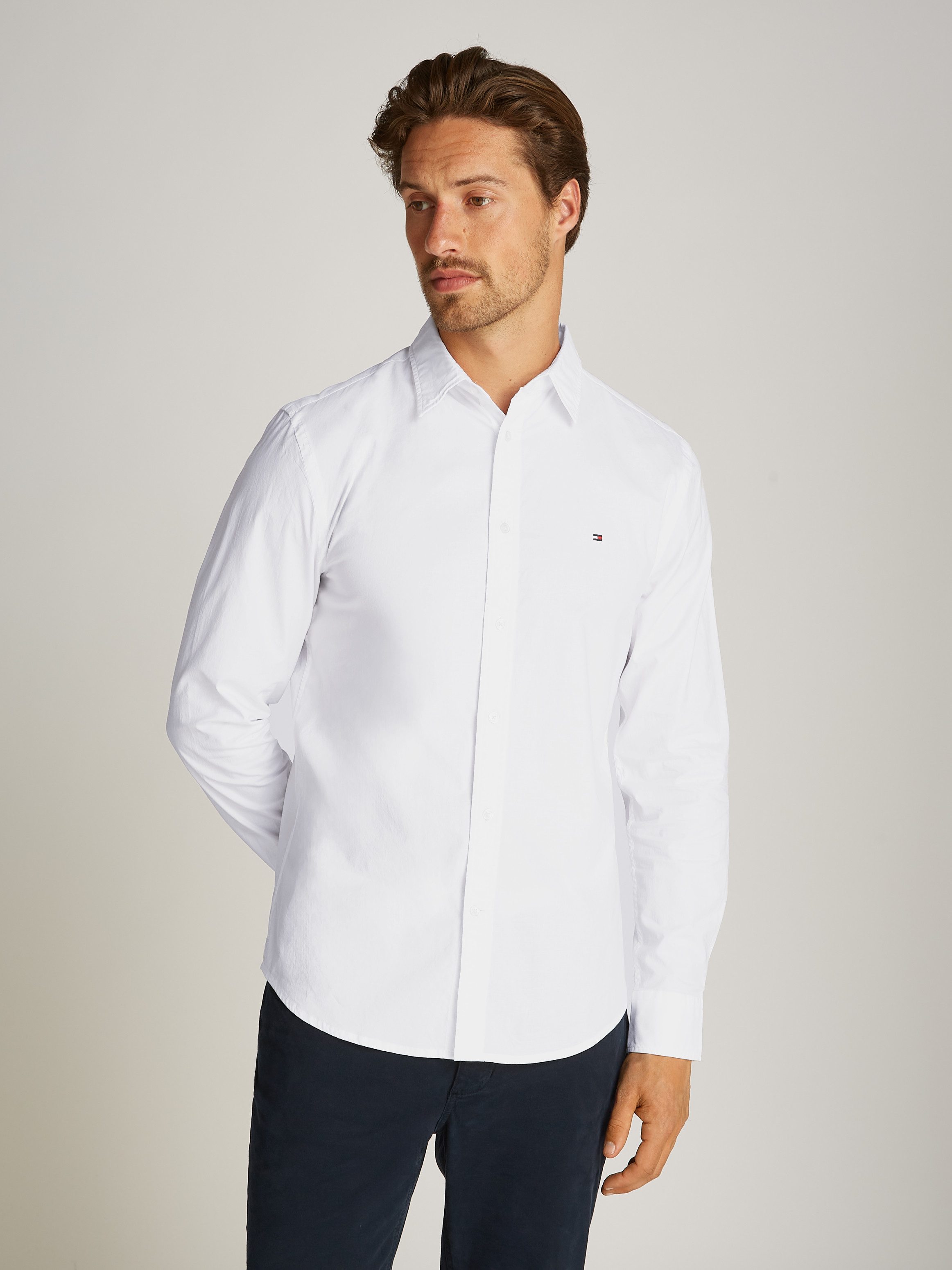 Tommy Hilfiger Businessoverhemd FLEX POPLIN KENT COLLAR SF SHIRT
