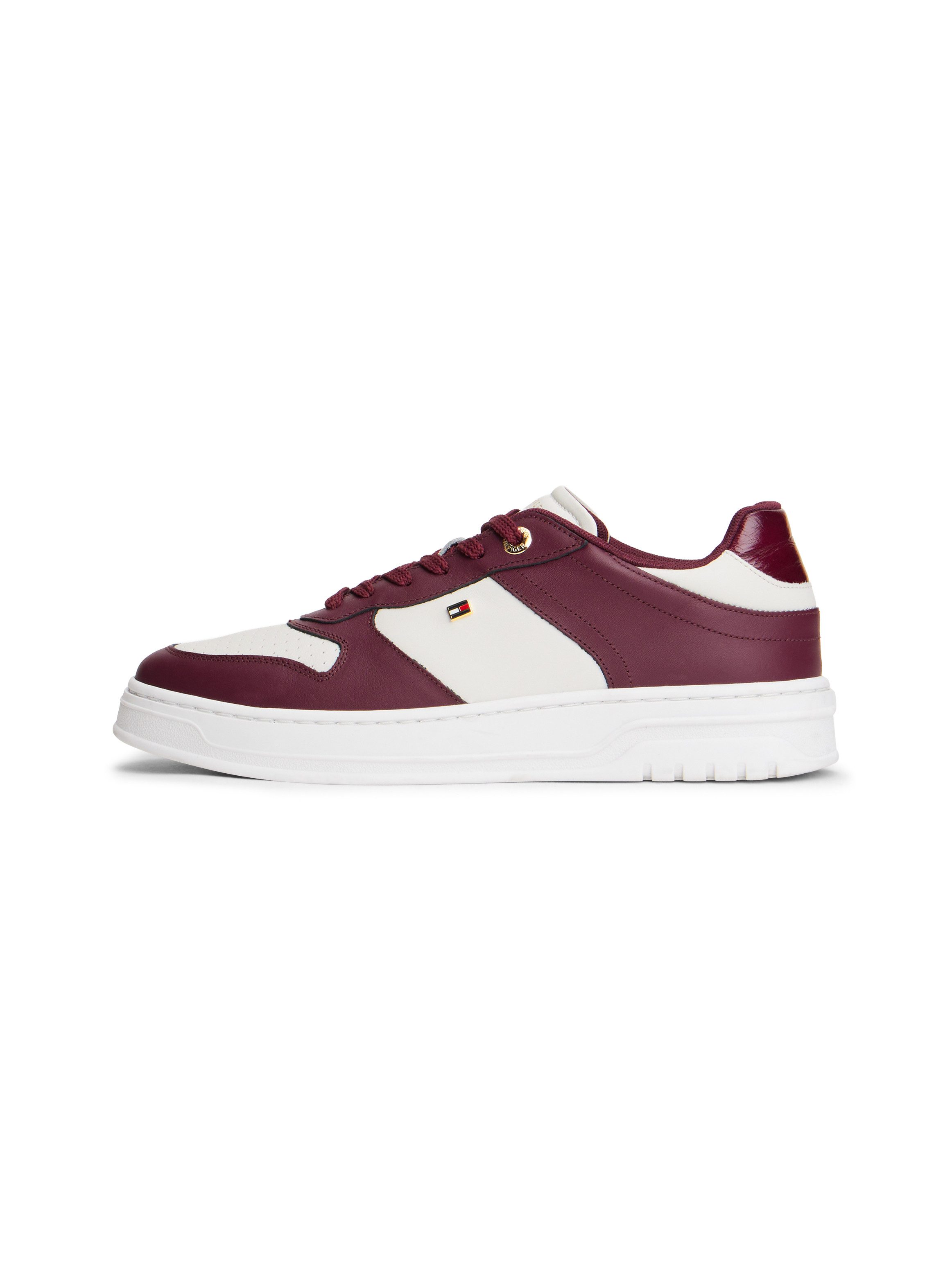 Tommy Hilfiger Plateausneakers TH SPORTY CUPSOLE LEATHER vrijetijdsschoen, lage schoen, veterschoen met zijlogo