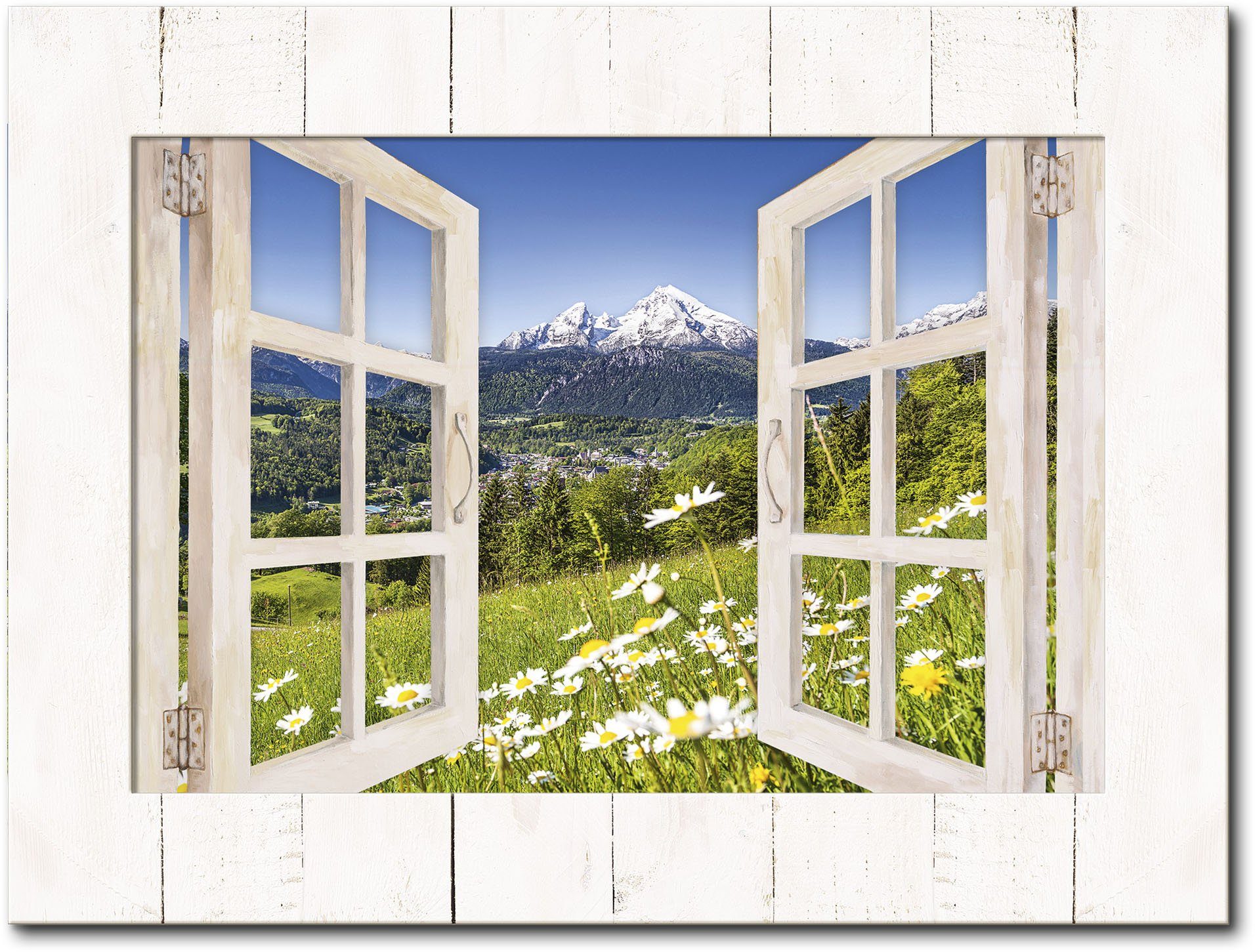 Artland Artprint Blik uit het venster Beierse Alpen (1 stuk)