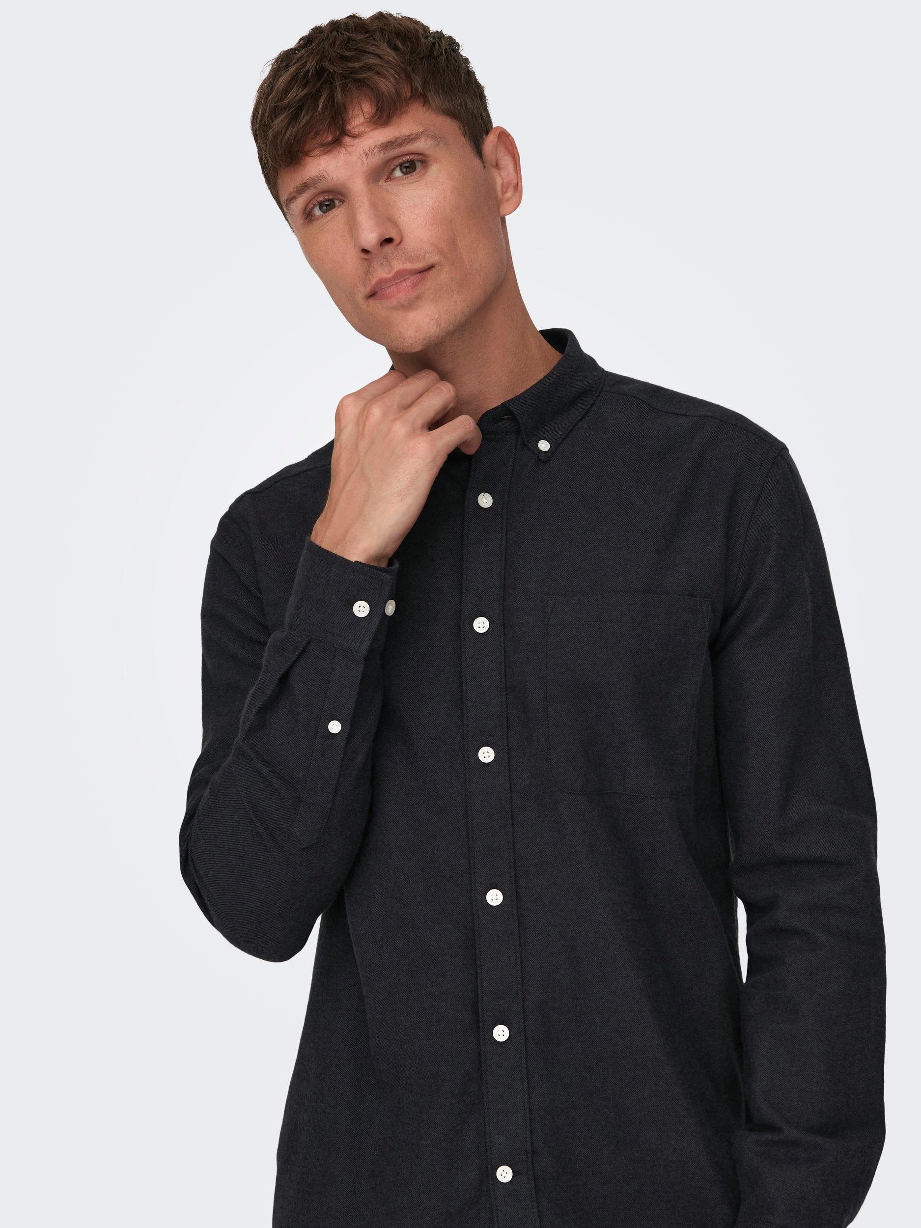 ONLY & SONS Overhemd met lange mouwen ONSGUDMUND SLIM 1-PKT SOLID SHIRT NOOS