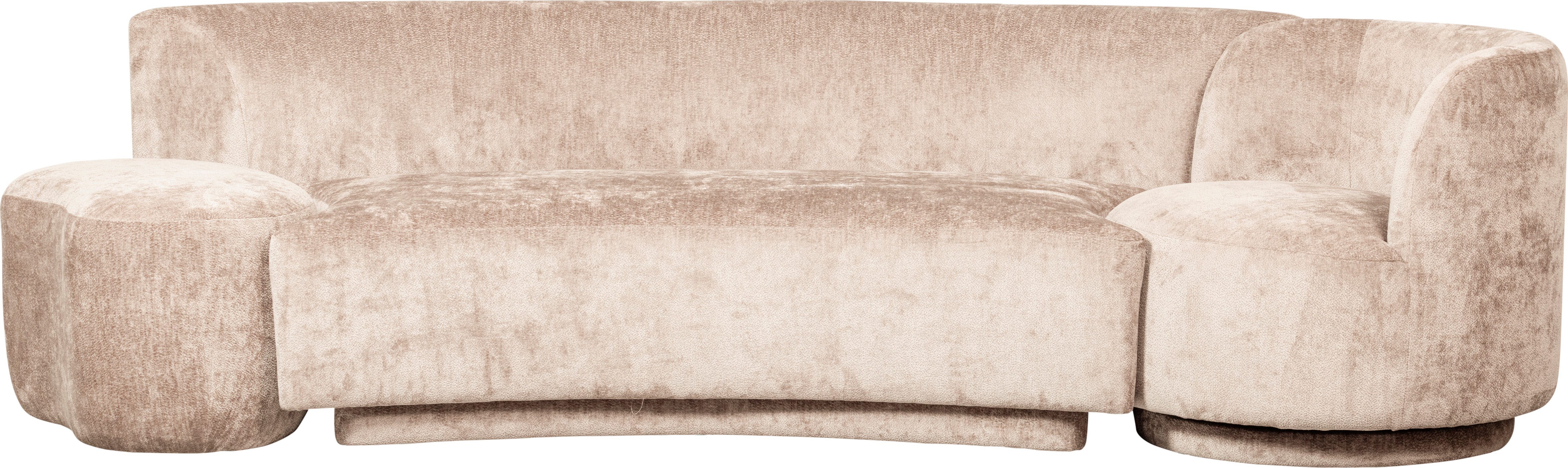 WOOOD Loungebank Combi-Popular: Bank + fauteuil + pouf Met grof chenille gevoerd, breedte 345 cm