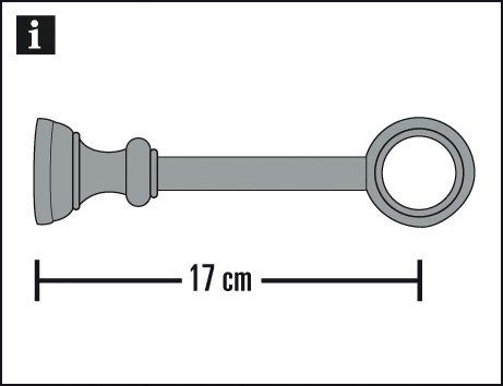 GARDINIA Gordijnroedehouder Steun gesloten voor Ø 28 mm Serie gordijnroedenset Lugano Classic ø 28 mm (1 stuk)