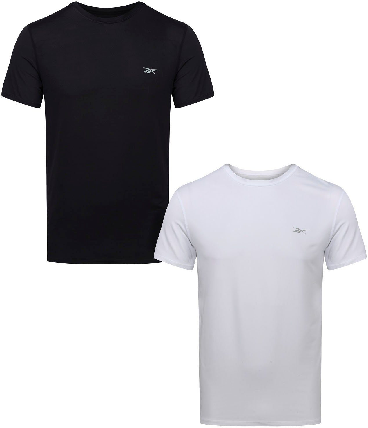 Reebok Hemd Clancy met korte mouwen en logo-opdruk (Set van 2) heren onderhemden maat M (46) zwart