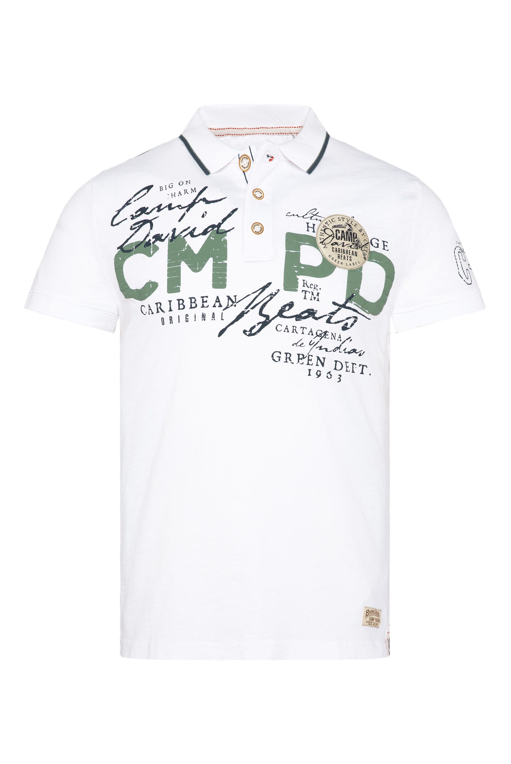 CAMP DAVID Poloshirt met voor- en achterkant print