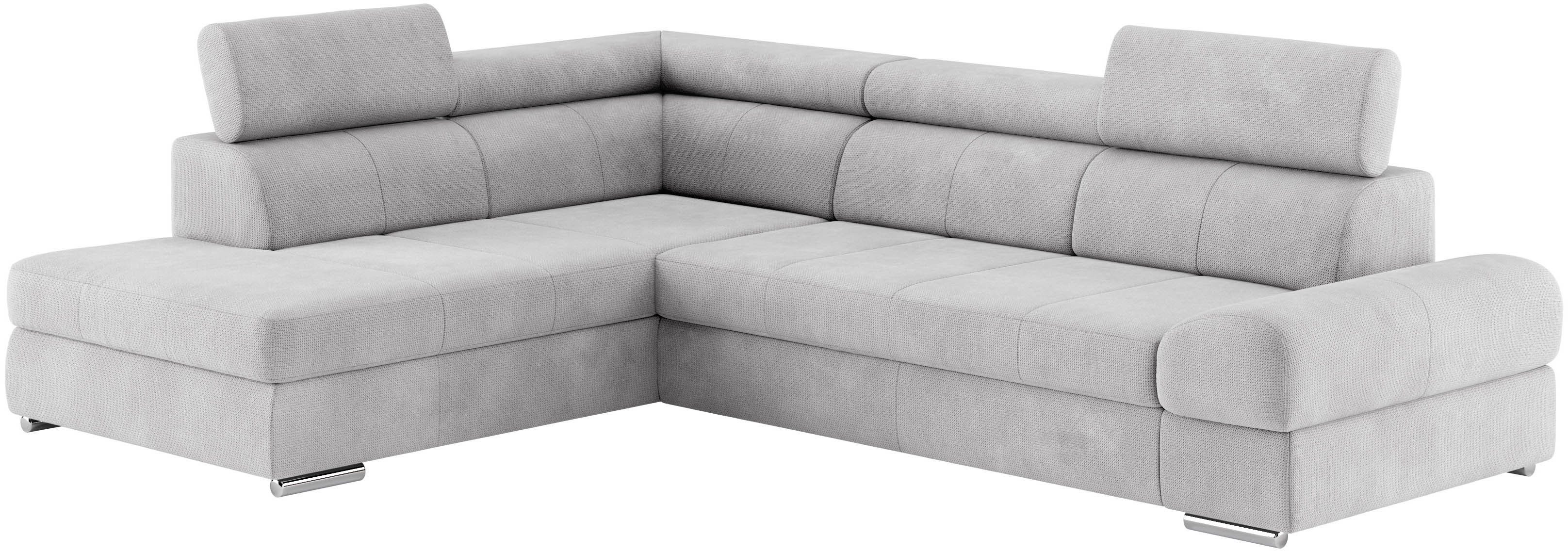 sit&more Hoekbank Broadway L-vorm met verstelbare hoofdsteunen, naar keuze met slaapfunctie