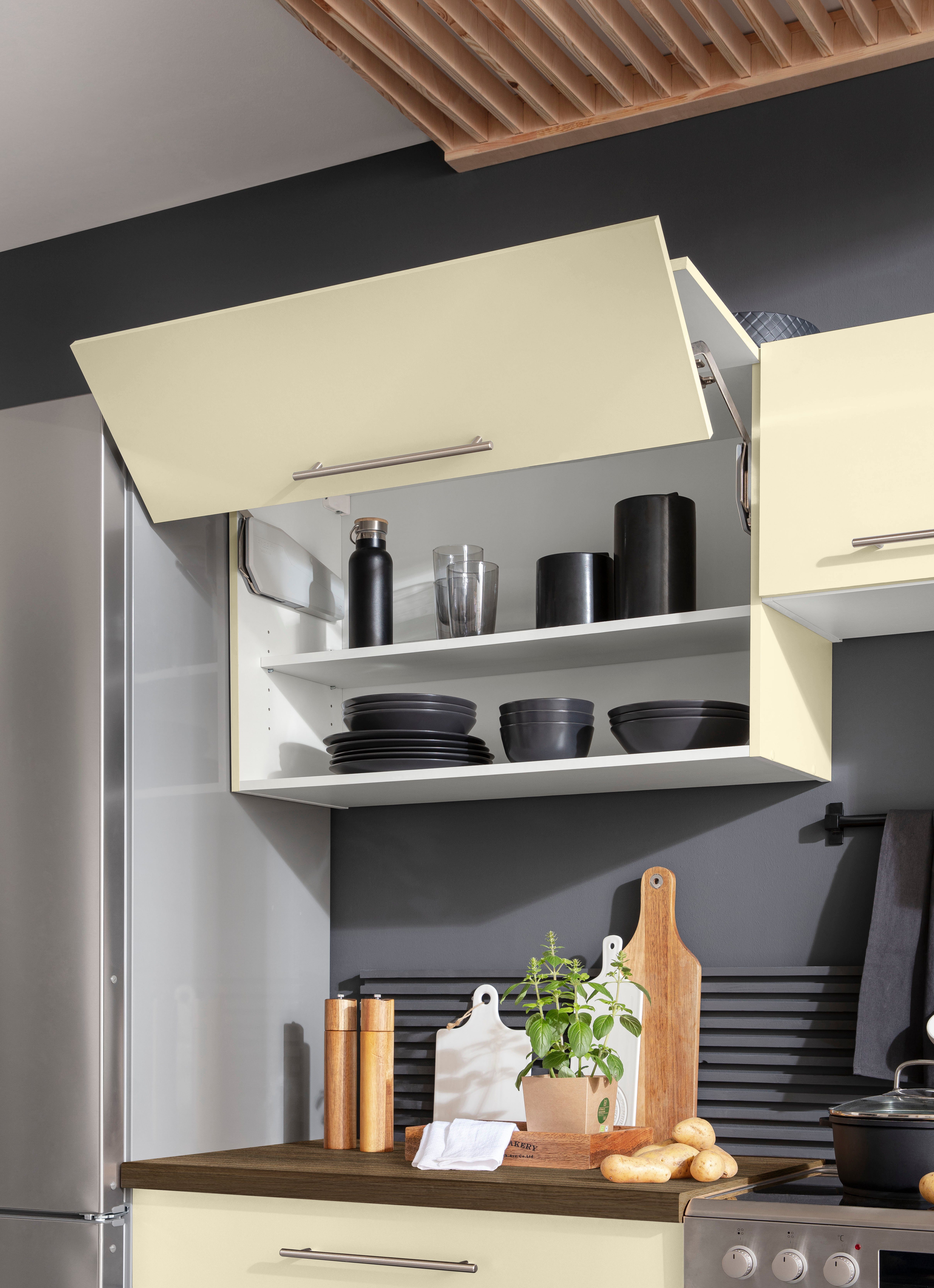 wiho Küchen Hangend kastje met vouwklep Unna 90 cm breed, met soft-closefunctie