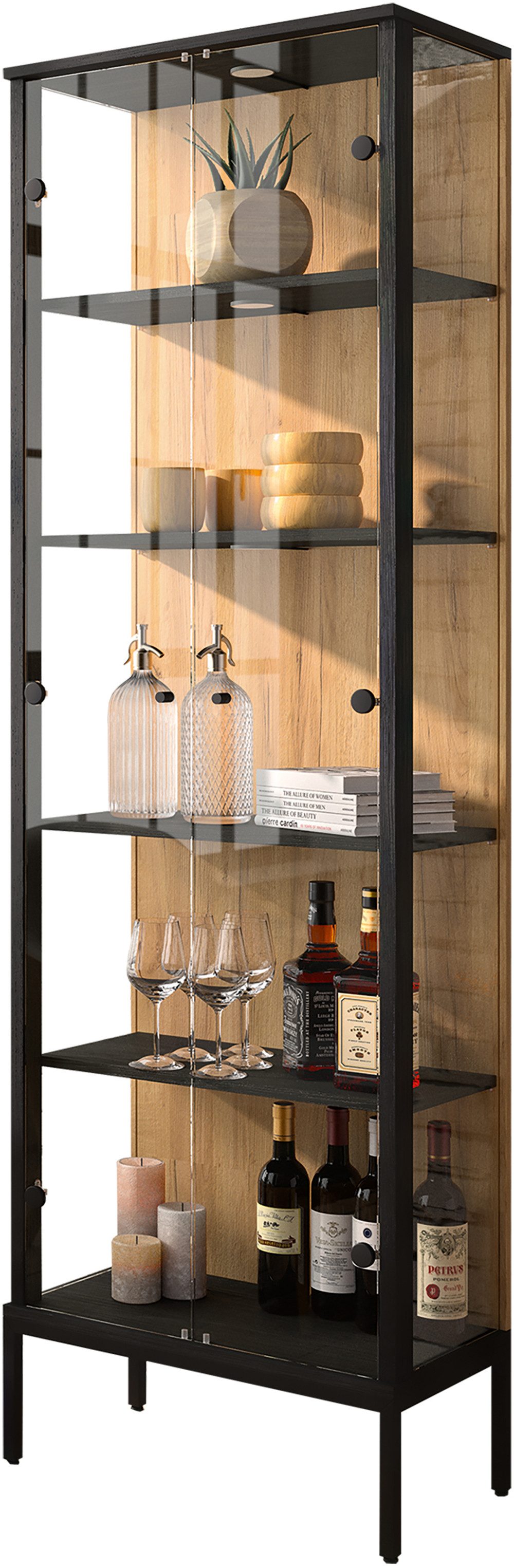 fif möbel Vitrinekast Step Standvitrine, vitrinekast, glazen vitrine, verzamelvitrine (1 stuk)