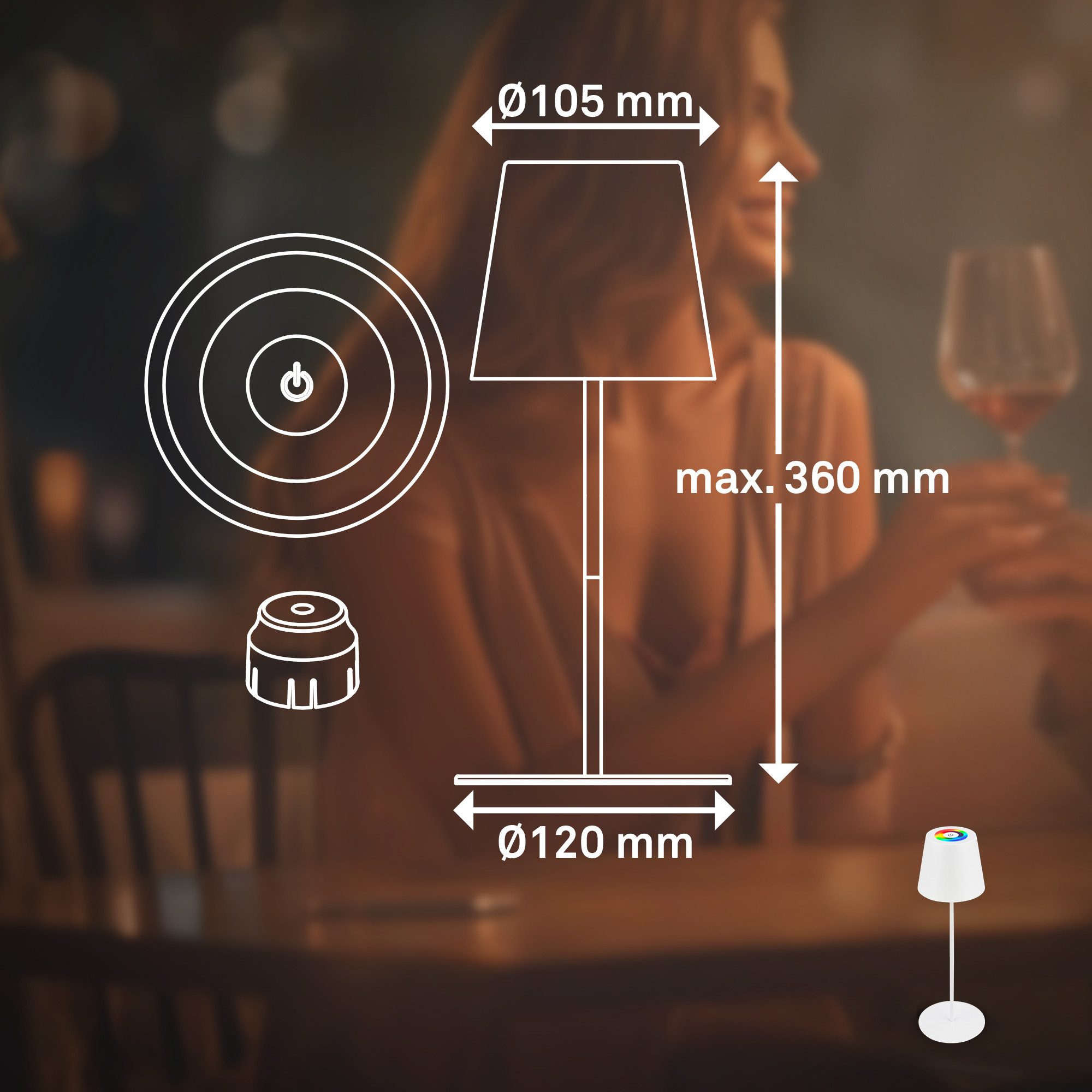 Briloner Leuchten Led-tafellamp Calida