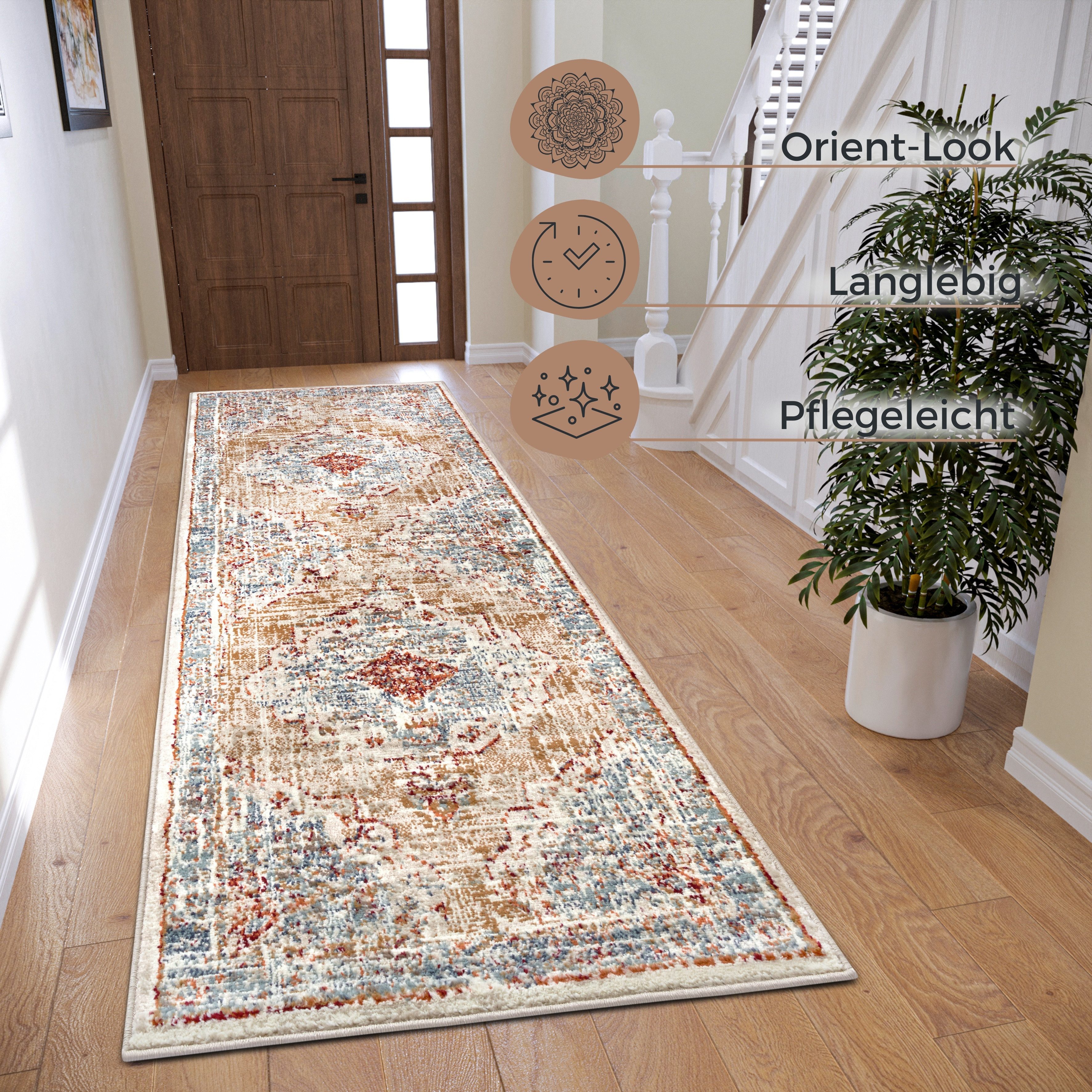 HANSE Home Vloerkleed Strozzi Loper, oosters, kortpolig, woonkamer, slaapkamer, eetkamer