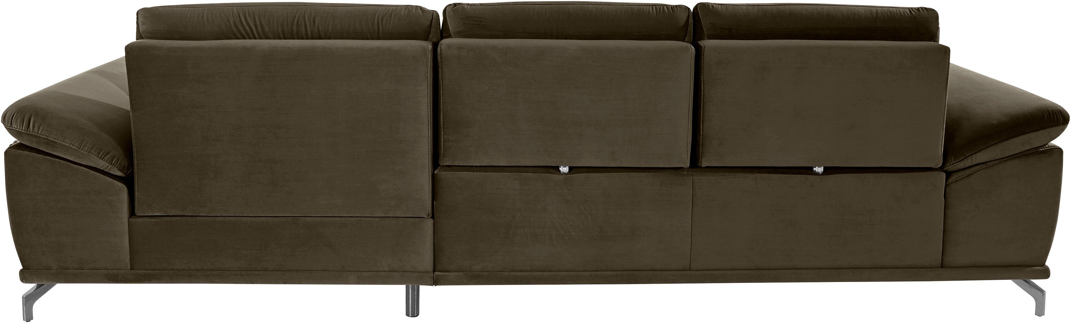 Places of Style Hoekbank Costello L-vorm, met zitdiepteverstelling, armleuningverstelling en