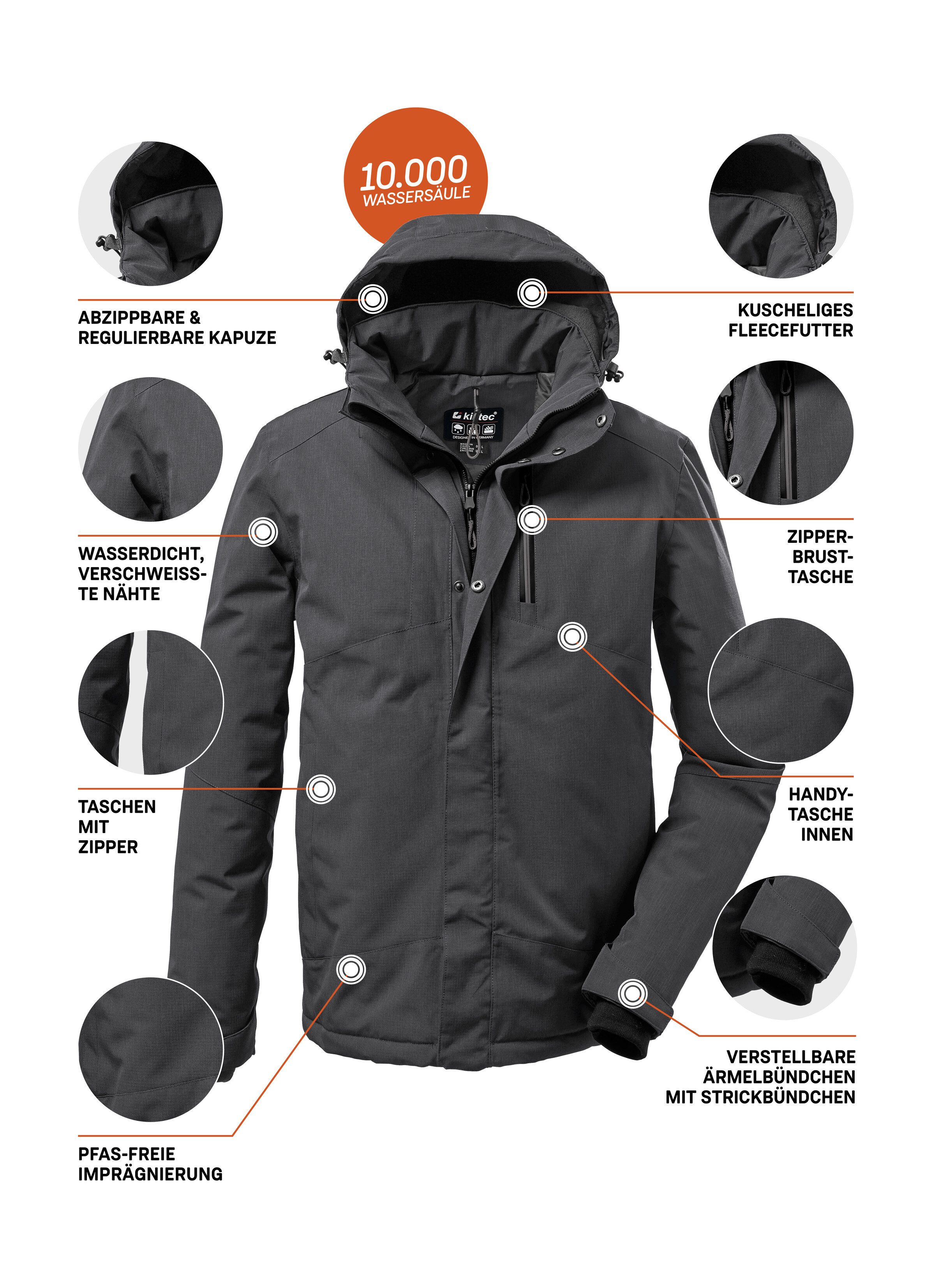 Killtec Functioneel jack KOW 161 MN JCKT KG Killtec functionele jas: waterdicht, ademend, afneembare capuchon