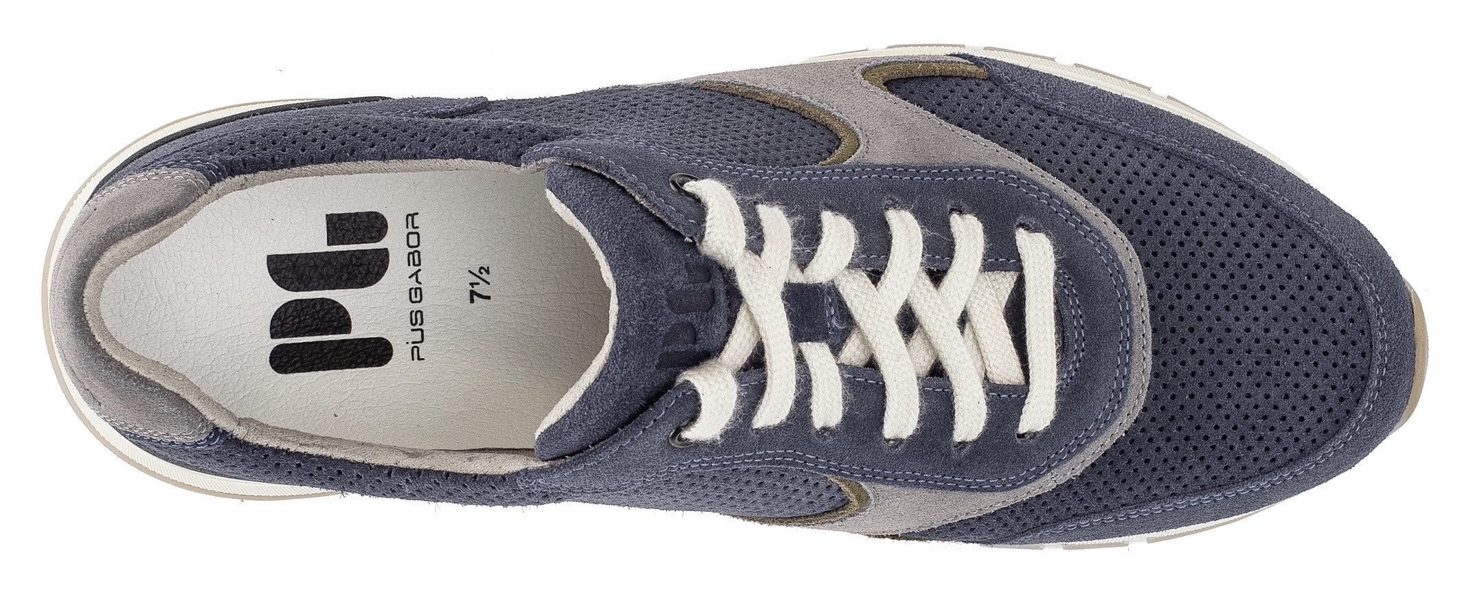 Pius Gabor Sneakers met sleehak , vrijetijdsschoen, lage schoen, veterschoen met contrastafwerkingen, g-breedte