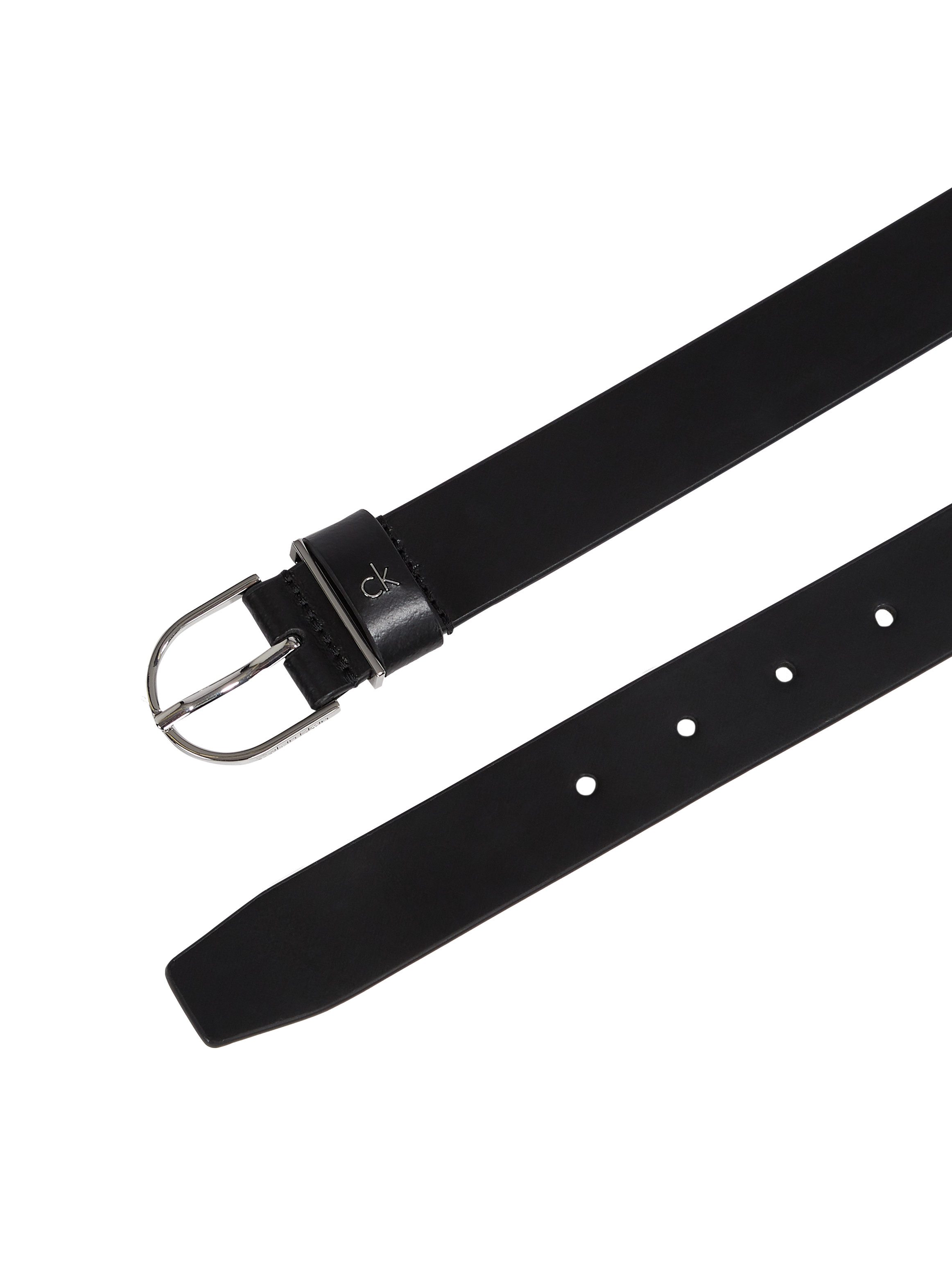 Calvin Klein Leren riem CK METAL LOOP RND BUCKLE 3.0 Logoschrift eenvoudige doornsluiting