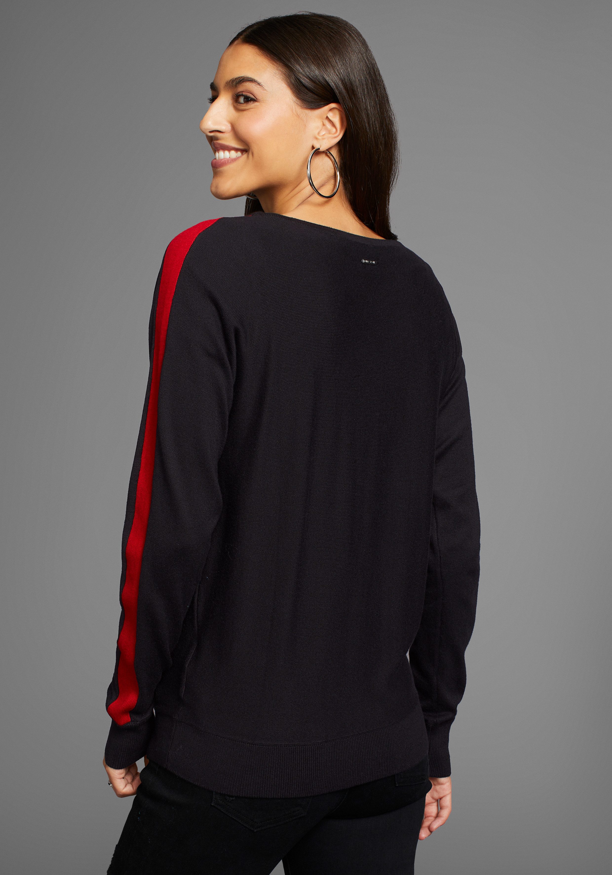 Laura Scott Lange trui met contraststrepen nieuwe kleuren