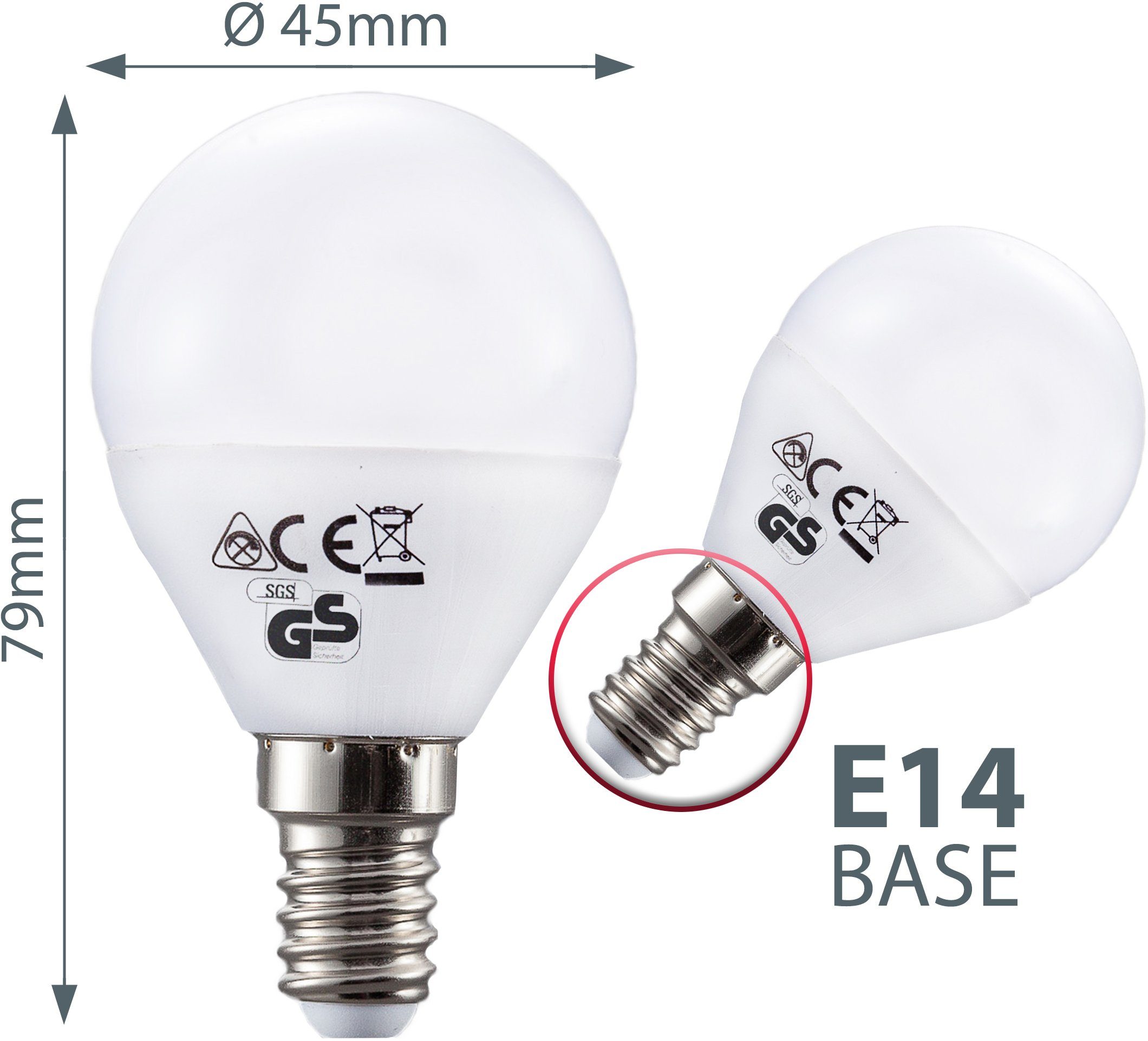 B.K.Licht Led-verlichting LED-lamp gloeilamp 5 watt 470 lumen 3.000 Kelvin spaarlamp