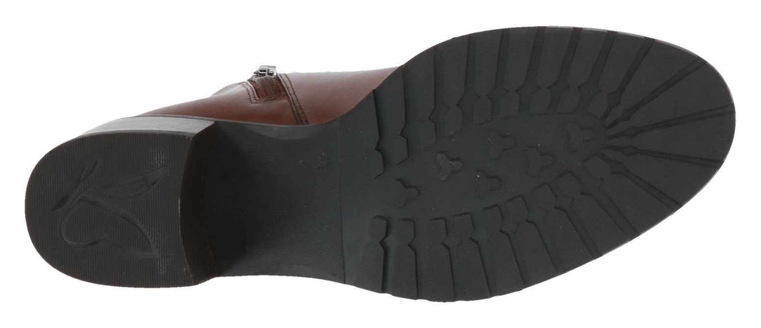 Caprice Laarsjes blokhak, business schoen met twee ritsen