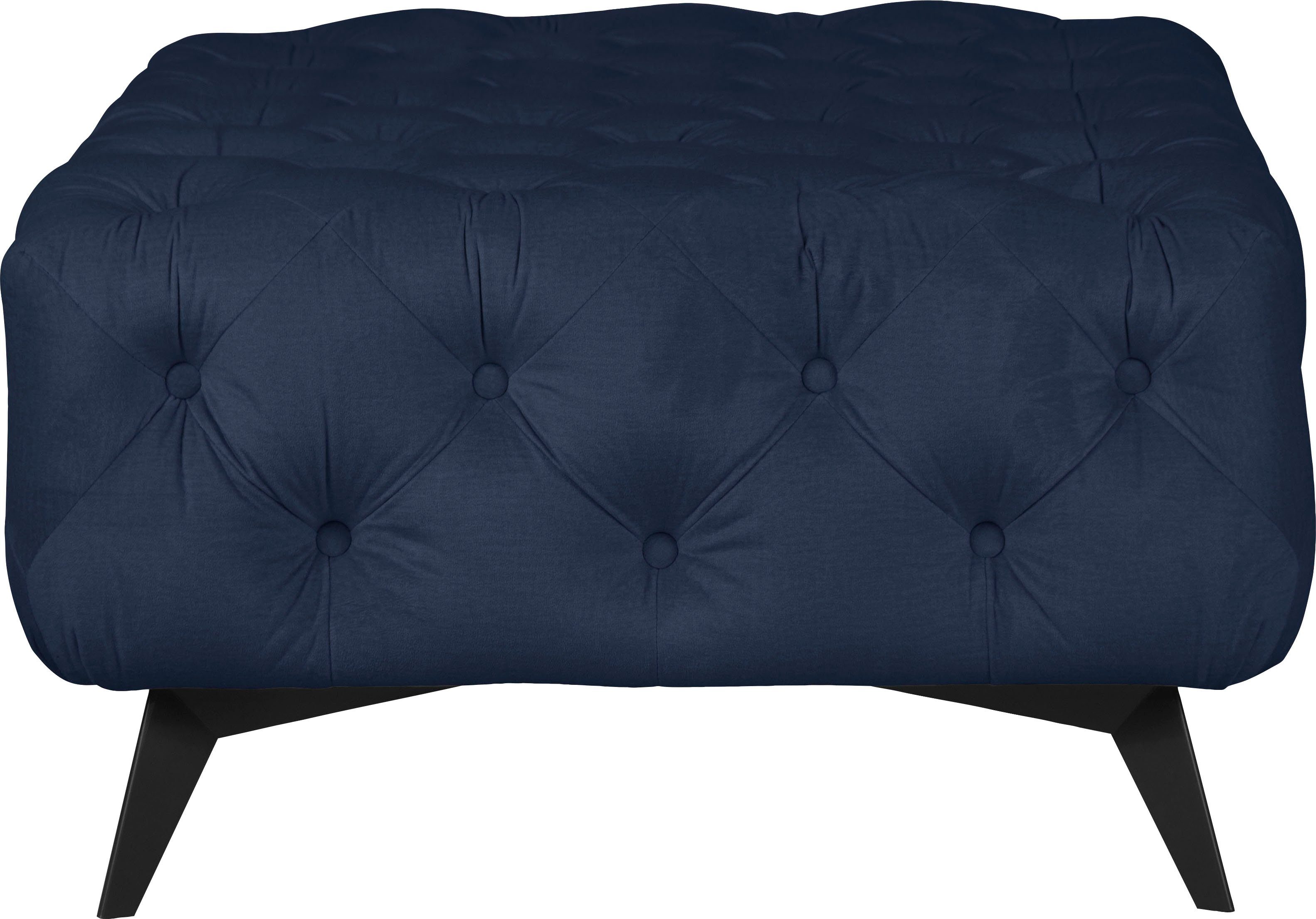 leonique hocker amaury chesterfield-look, breedte 80 cm, kleur van de poten ter keuze blauw