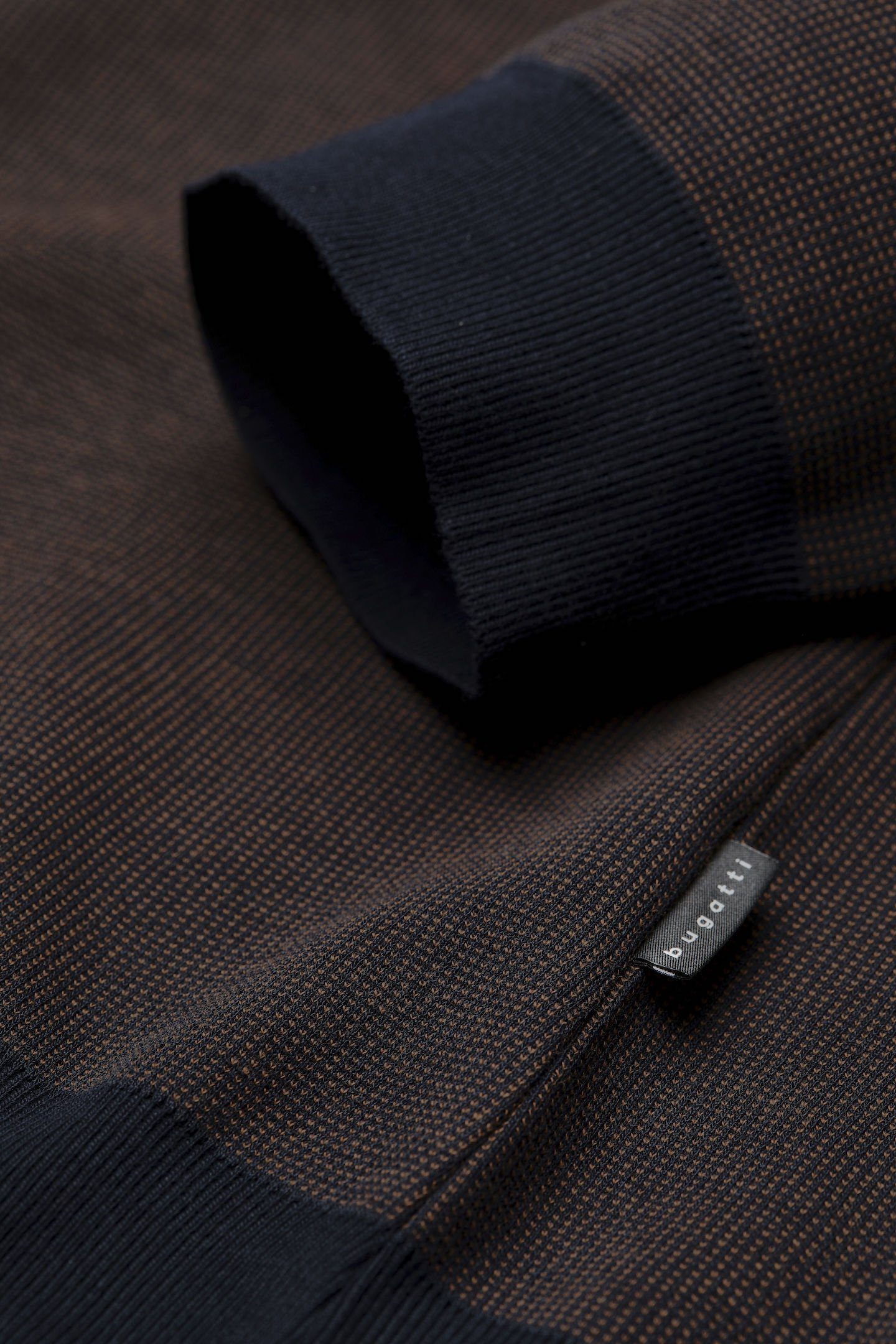 Bugatti Poloshirt met lange mouwen met opstaande kraag