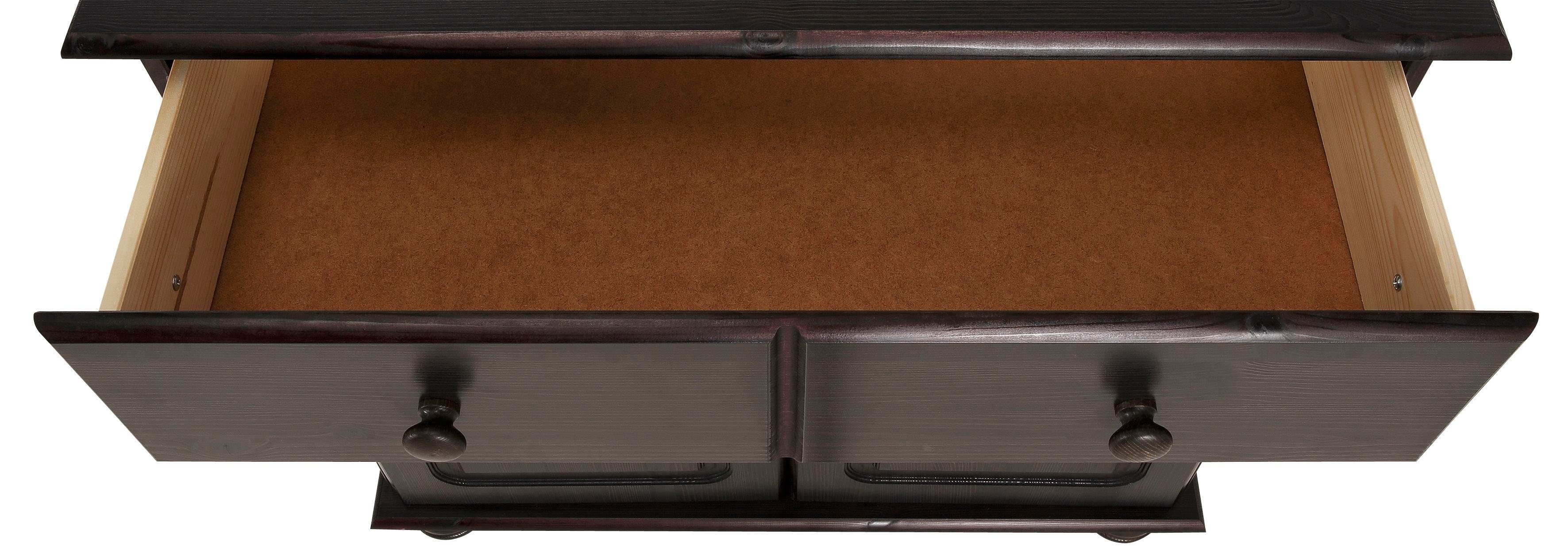 Home affaire Dressoir Mette Commode met gefreesde, bolvormige voeten, breedte 80 cm