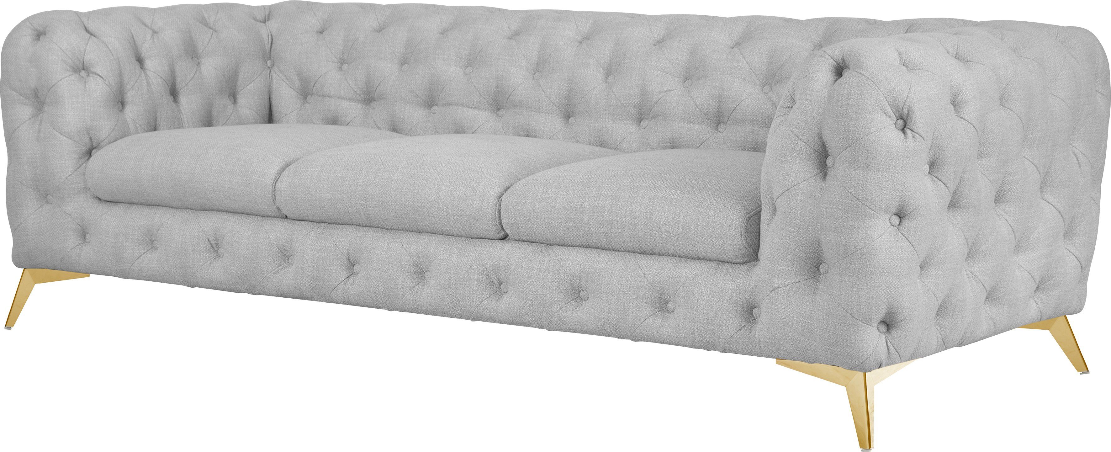 Leonique Chesterfield-bank Glynis luxueuze capitonnage, moderne chesterfield look, kleur van de poten ter keuze
