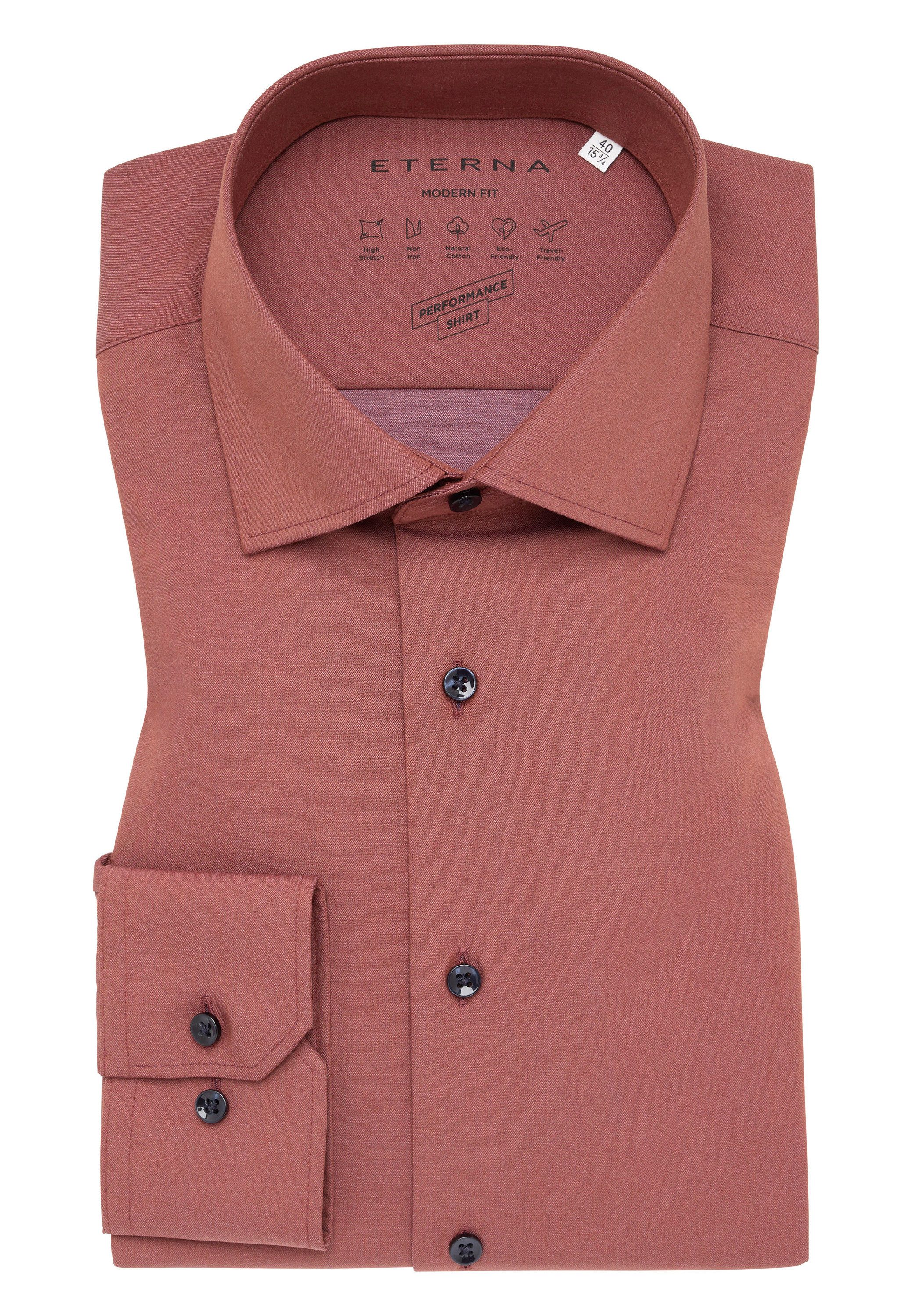 Eterna Overhemd met lange mouwen MODERN FIT NON IRON (strijkvrij)