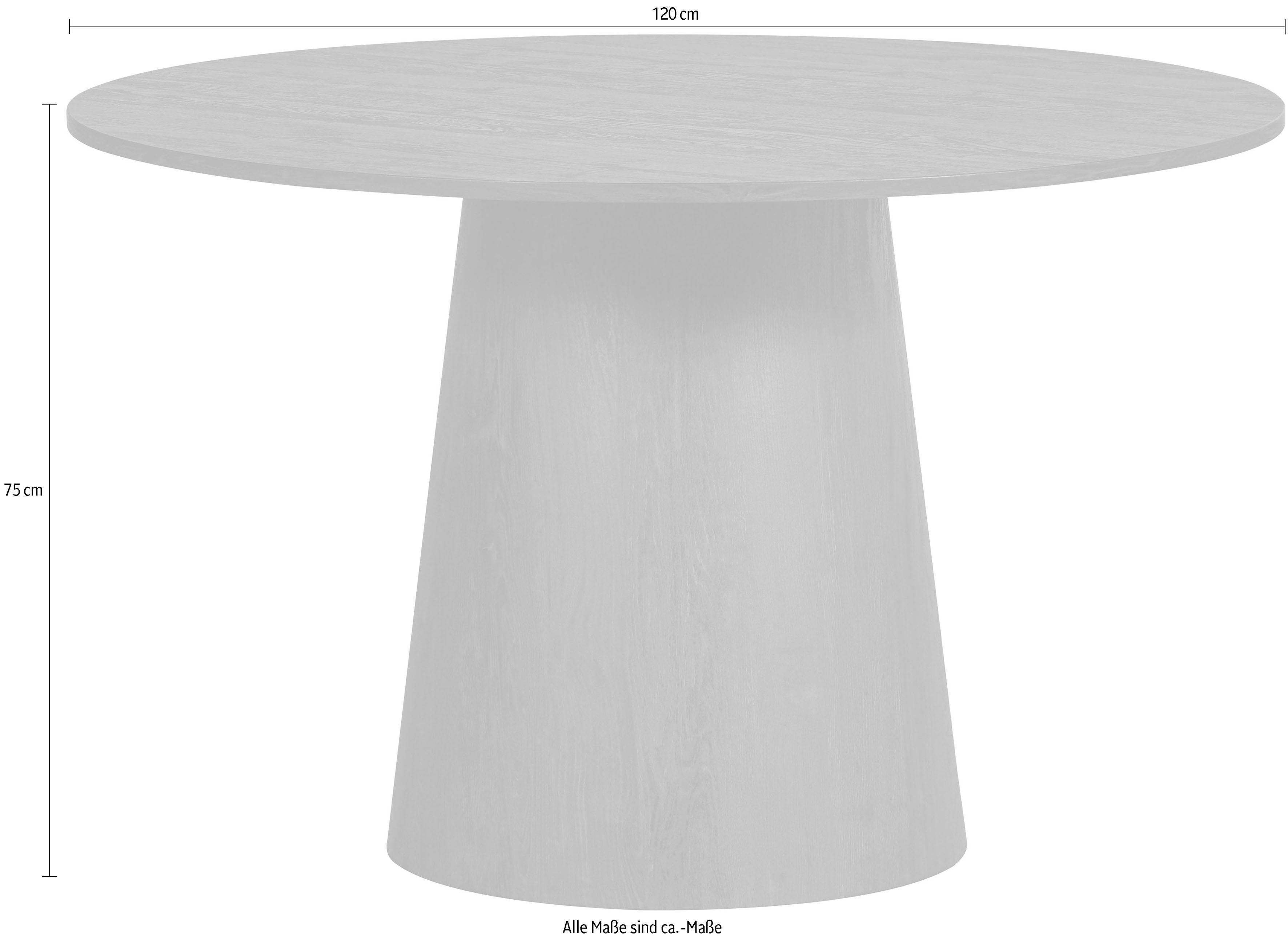 WOOOD Eettafel MAAN met duidelijk zichtbare houtnerf, ø120 cm