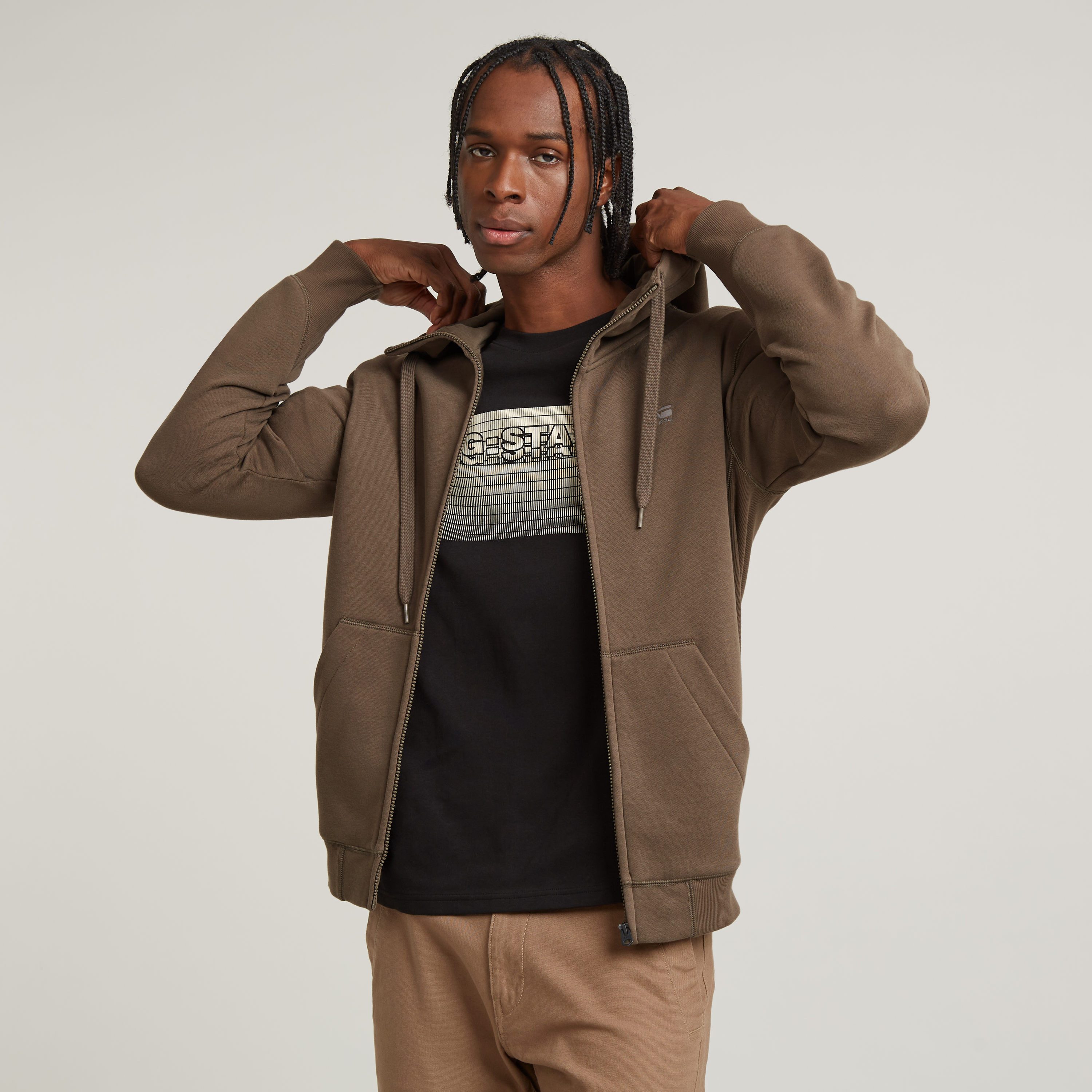 NU 20% KORTING: G-Star RAW Capuchonsweatvest Premium Basic Hooded Zip Sweater