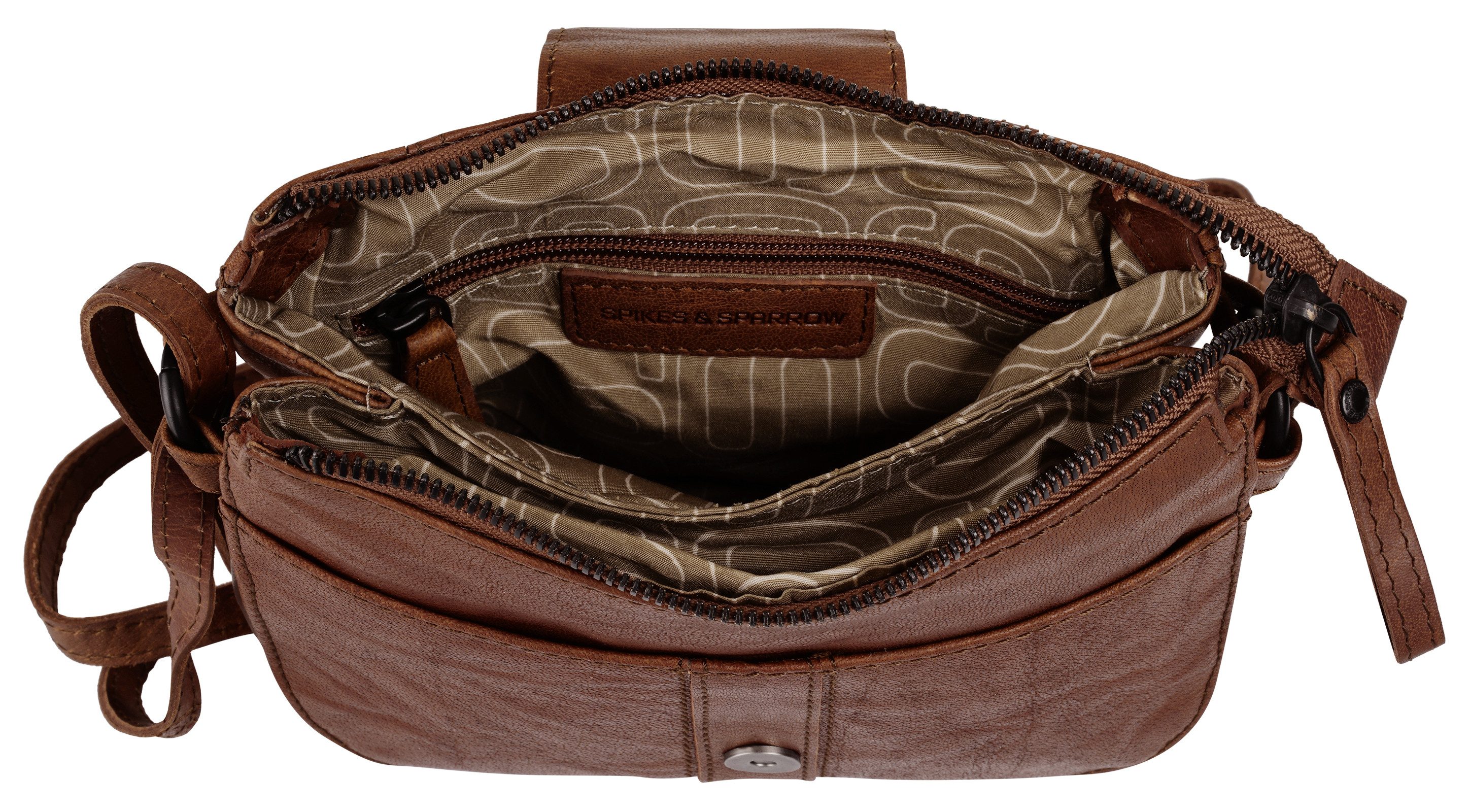 Spikes & Sparrow Schoudertas echt leder