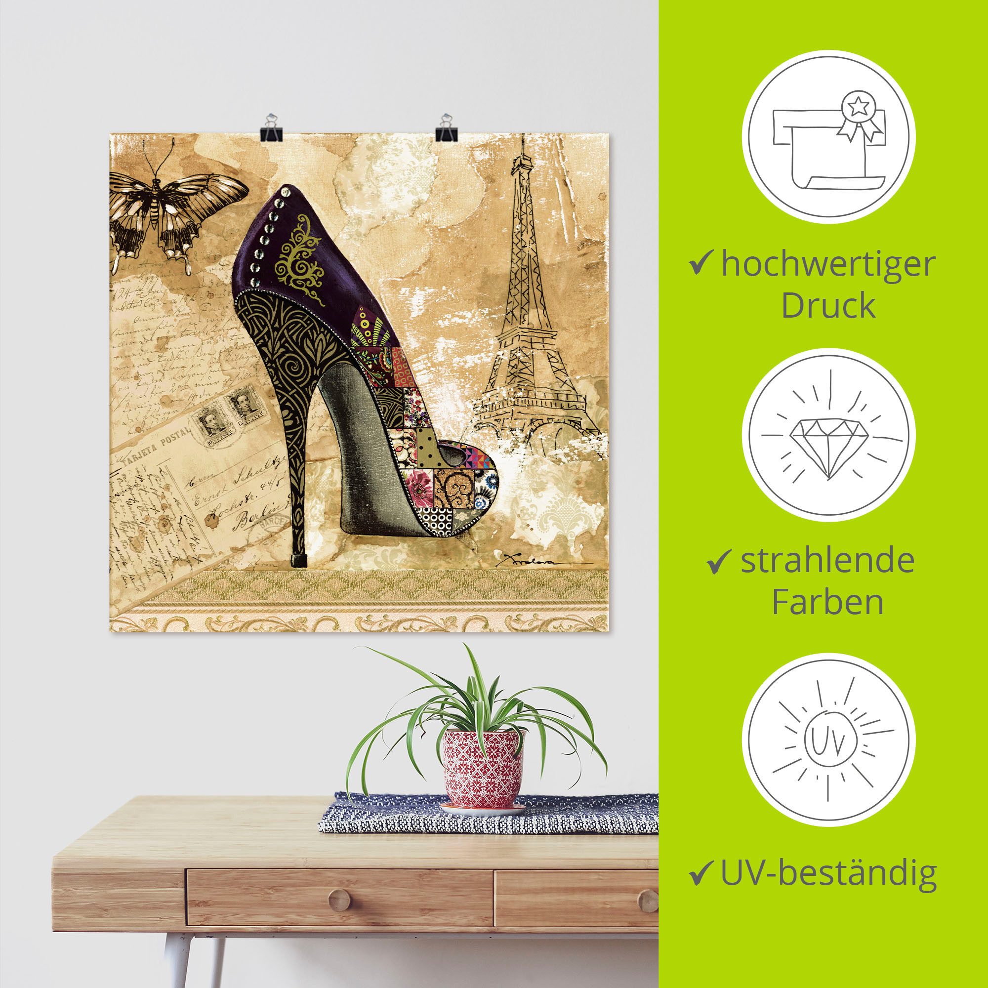 Artland Artprint Veranderende tijden IV - stiletto's als artprint van aluminium, artprint op linnen, muursticker of poster in verschillende maten
