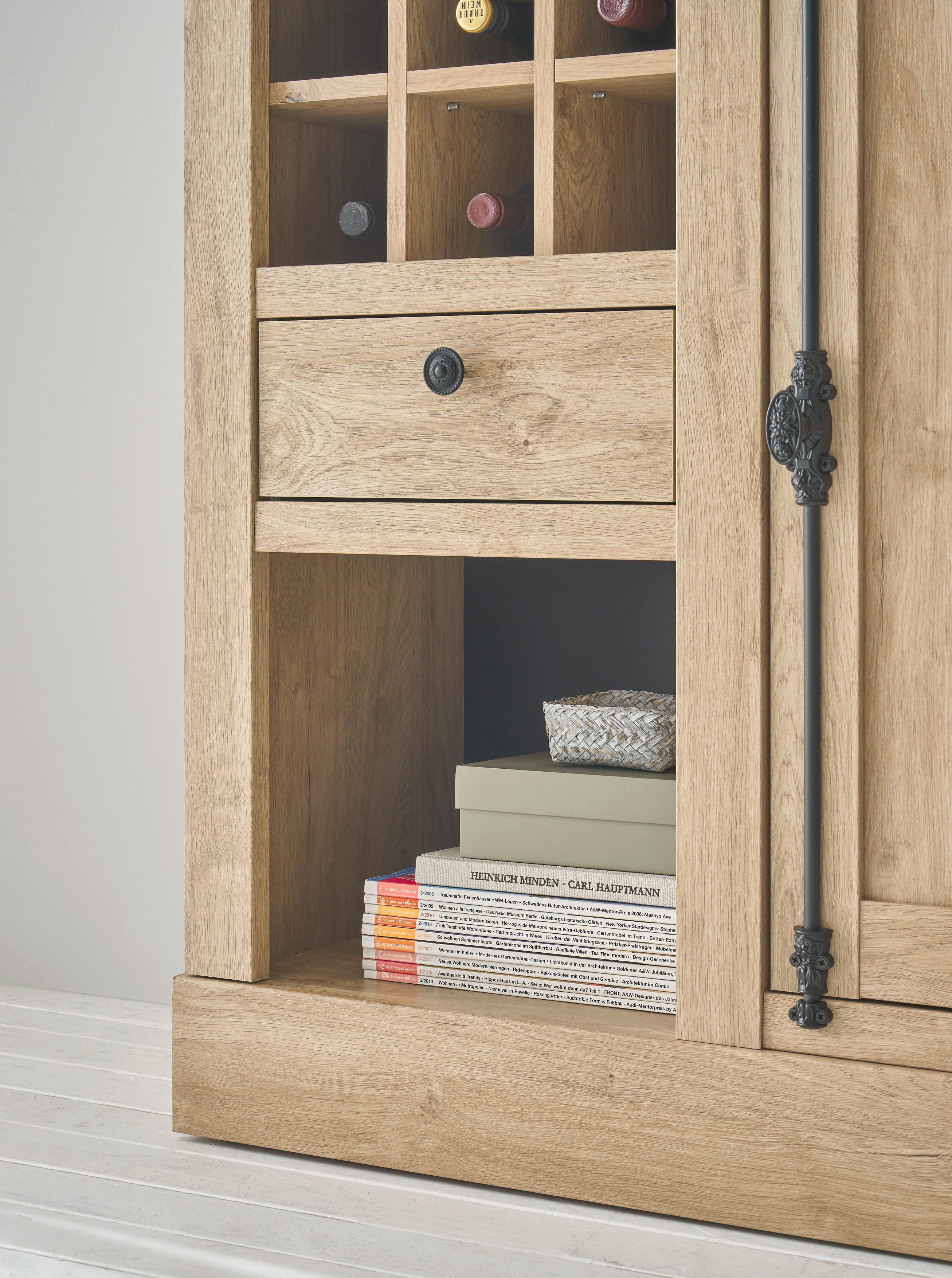 Home affaire Highboard Cornwall, commode in landelijke stijl, kast, sideboard, eiken decor (1 stuk)
