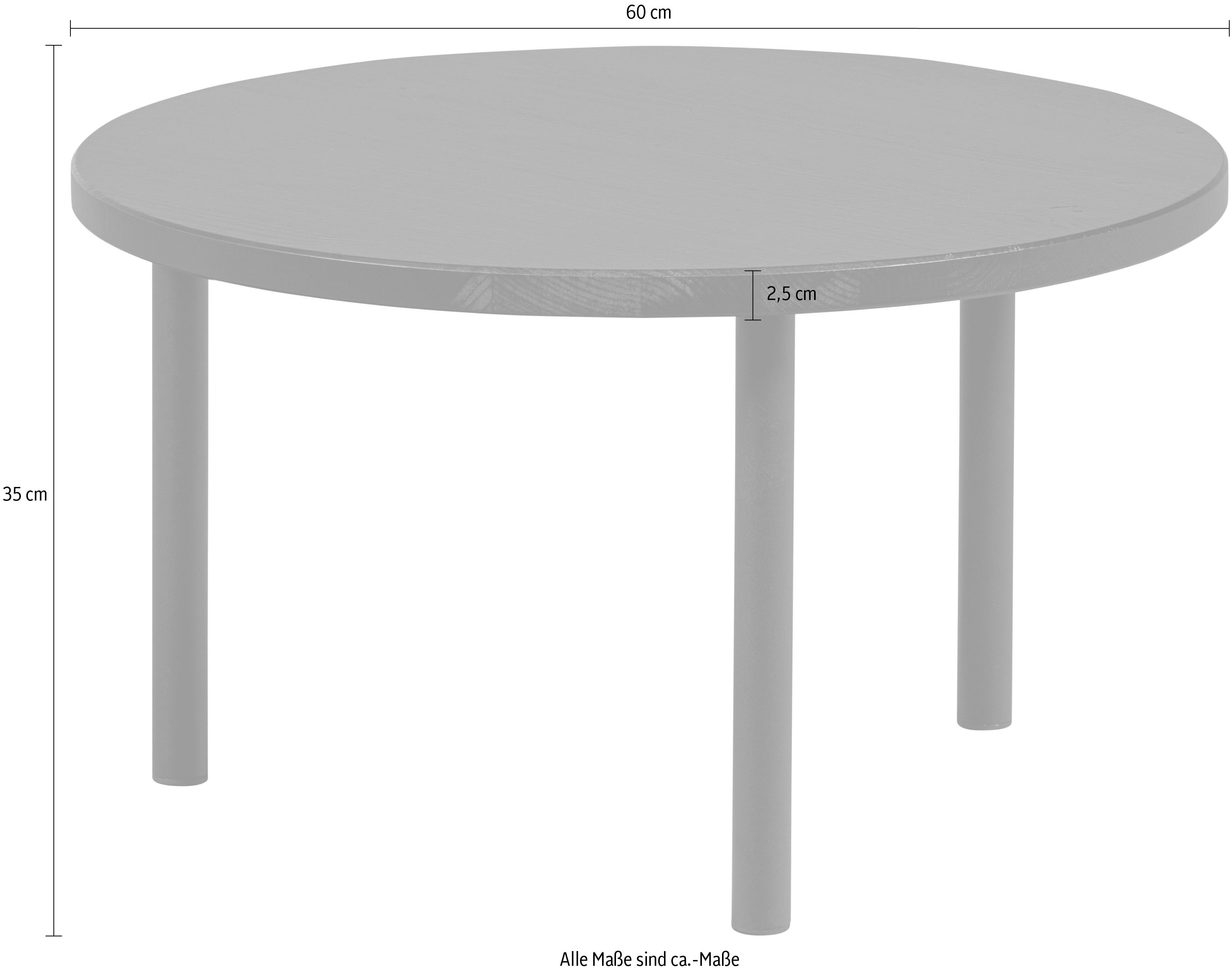 WOOOD Salontafel Laut ronde vorm, slank voetframe, h 35 cm x ø 60 cm