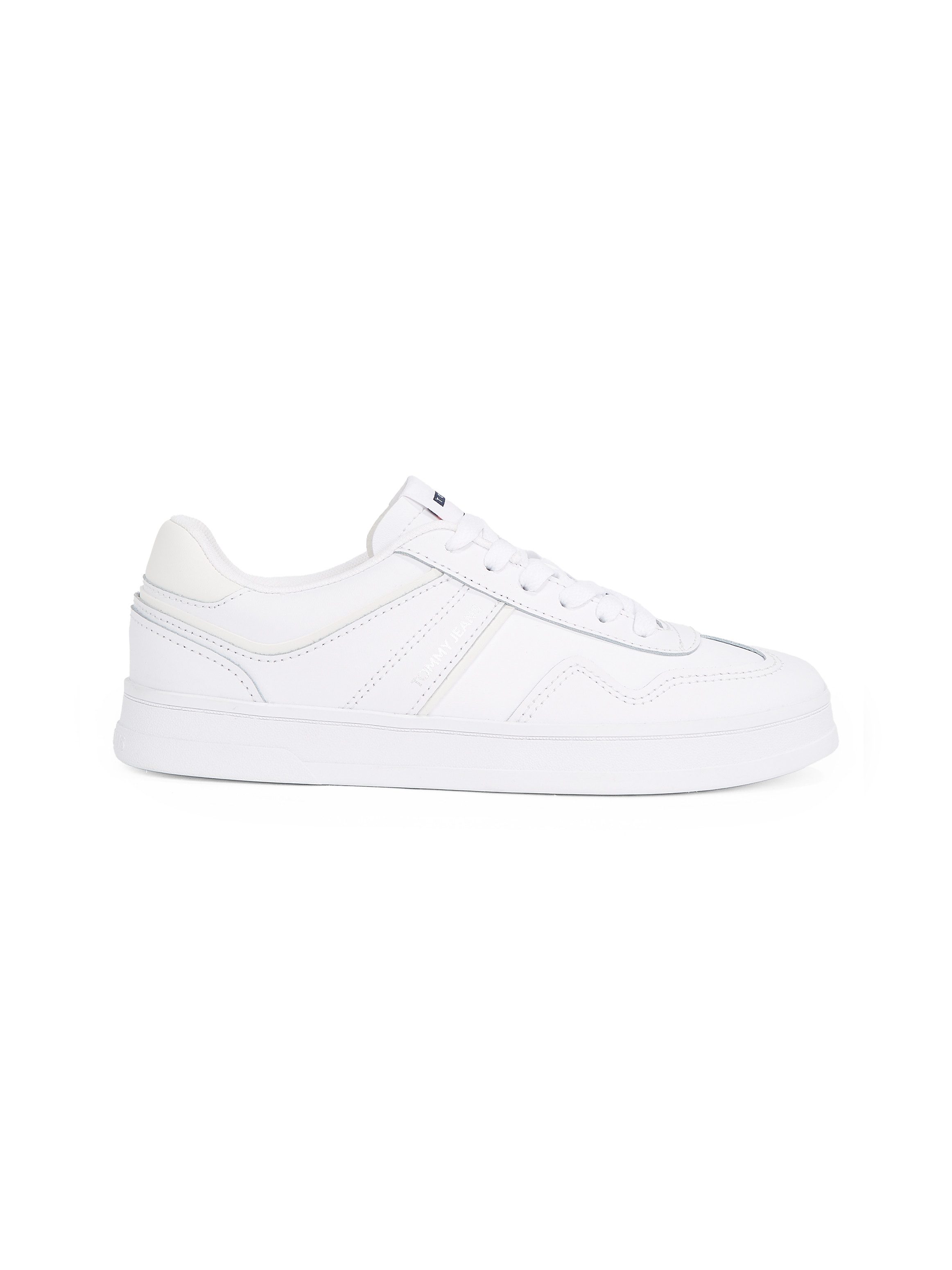 TOMMY JEANS Plateausneakers THE GREENWICH LEATHER , vrijetijdsschoen, lage schoen, veterschoen in basket-look